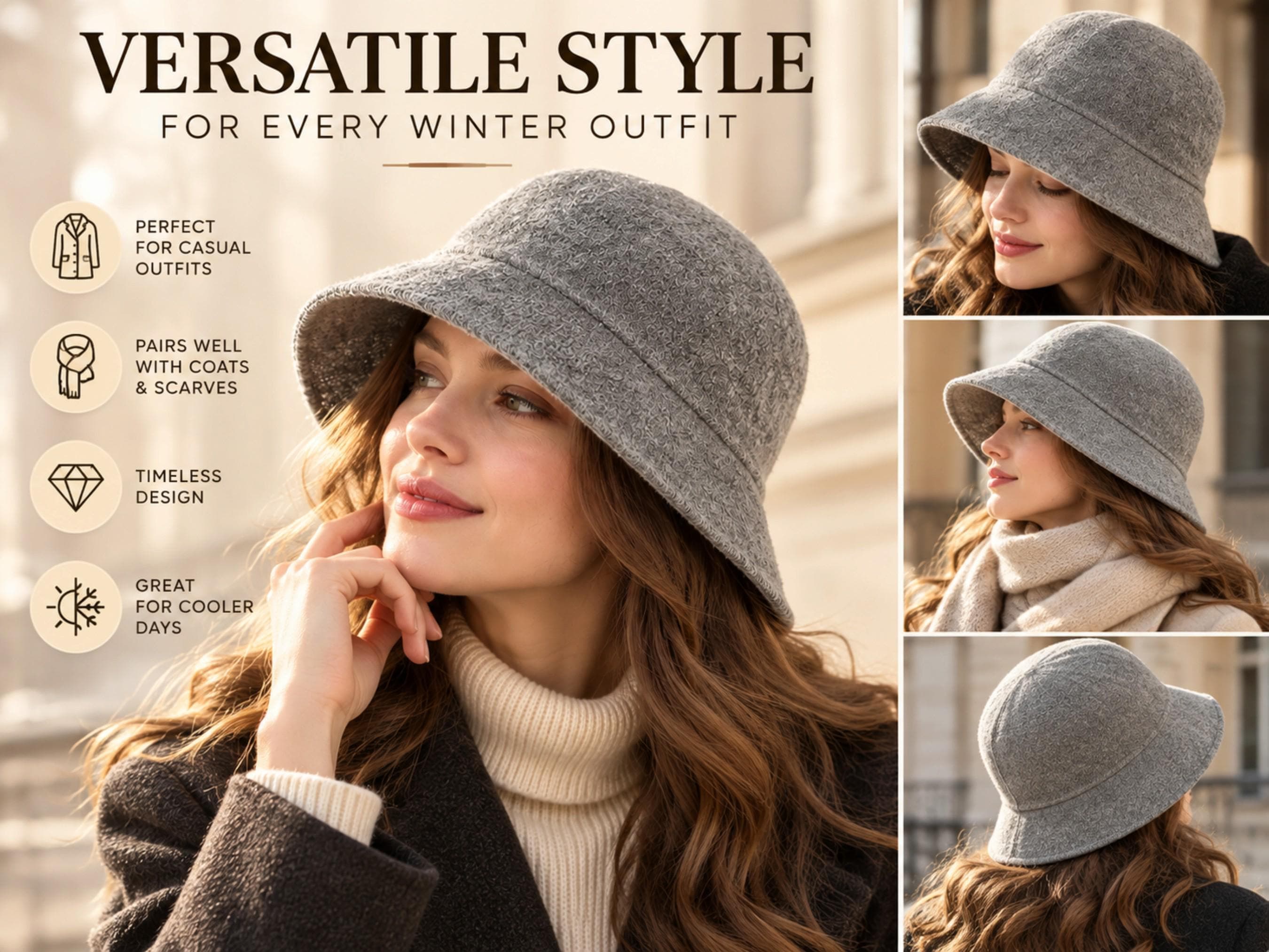 Winter Bucket Hat | Fisherman Cap | Retro Style Winter Headwear | Cozy Cold Weather Accessory - image 2