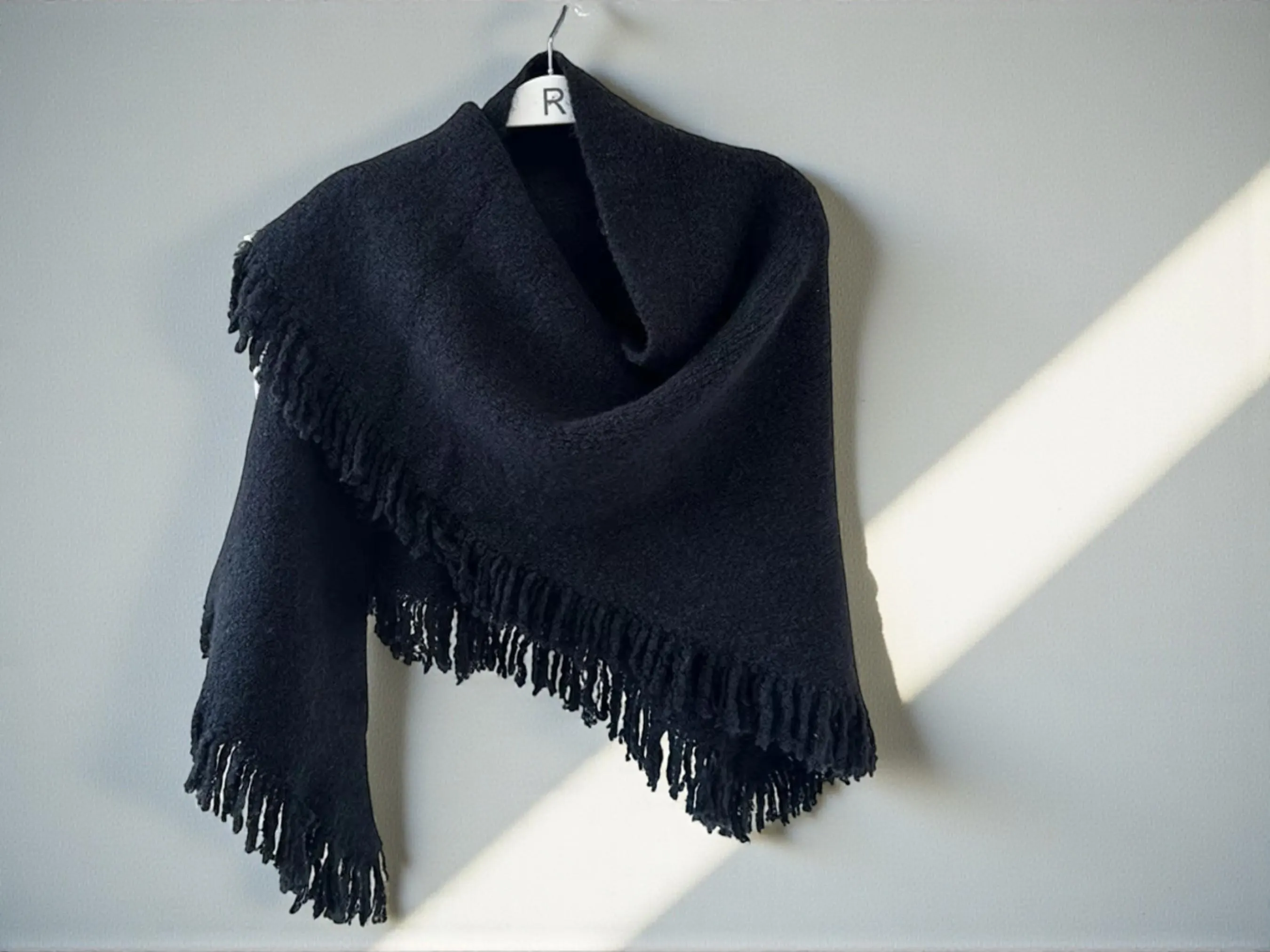 Knitted Triangle Tassel Shawl | Women's Winter Wrap - image 5