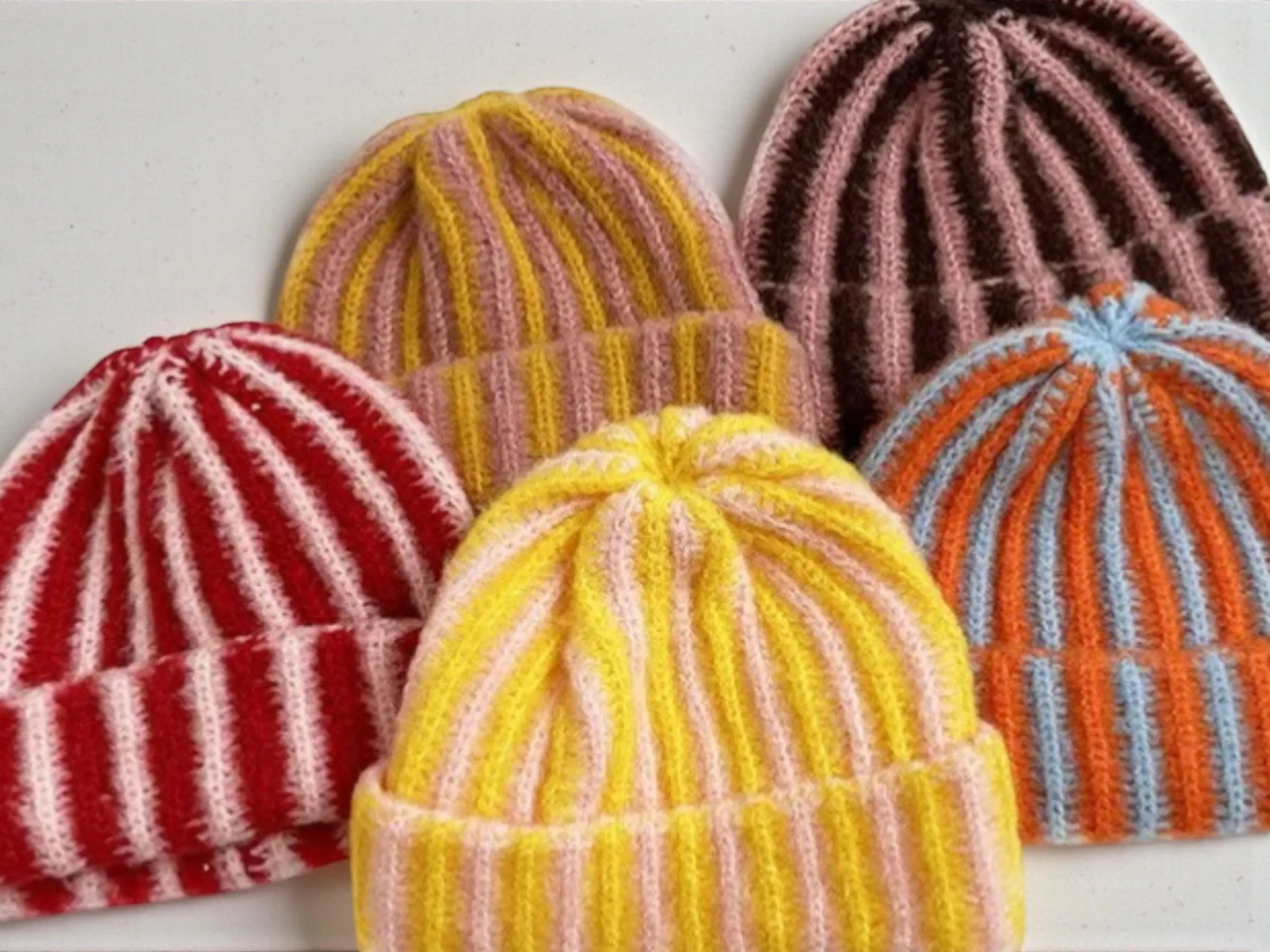 Handmade Striped Crochet Beanie | Two-Tone Winter Hat - image 3