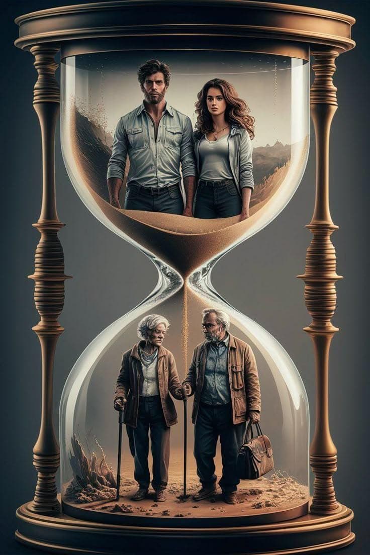Time and Life Cycle Concept Art – Youth, Aging & Hope in an Hourglass - image 3