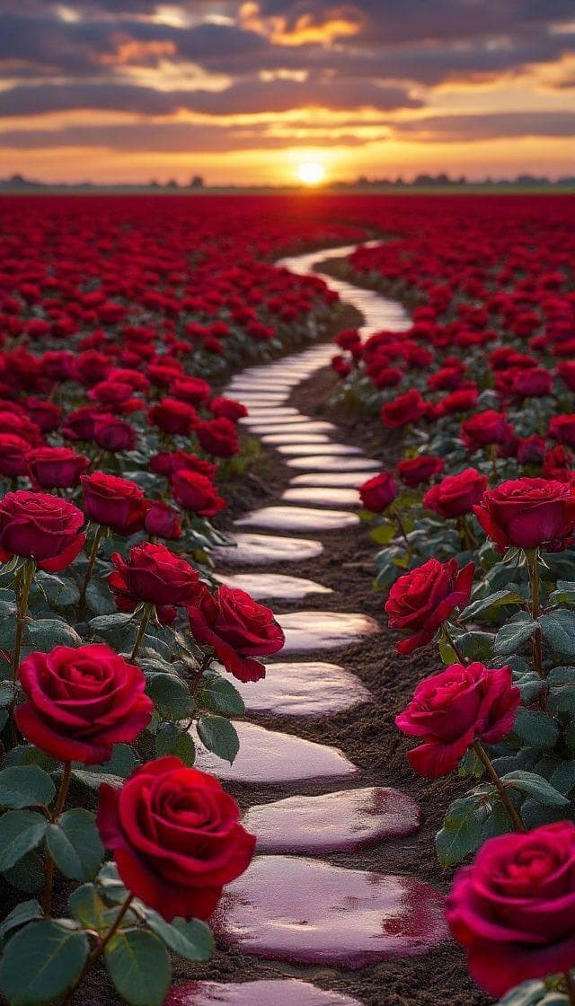 Red and Pink Roses Garden | Romantic Floral Nature Background - image 4