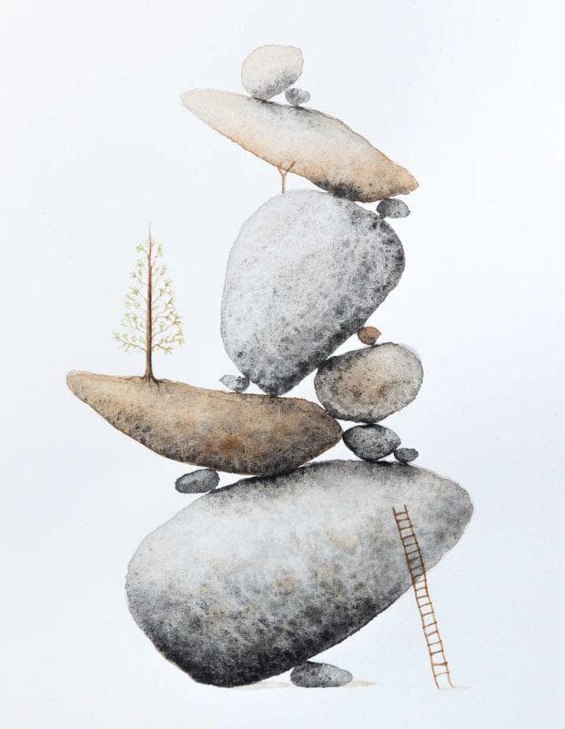 Zen Balance Stones Wall Art Printable | Bamboo Watercolor Art | Peaceful Nature Digital Download - image 3