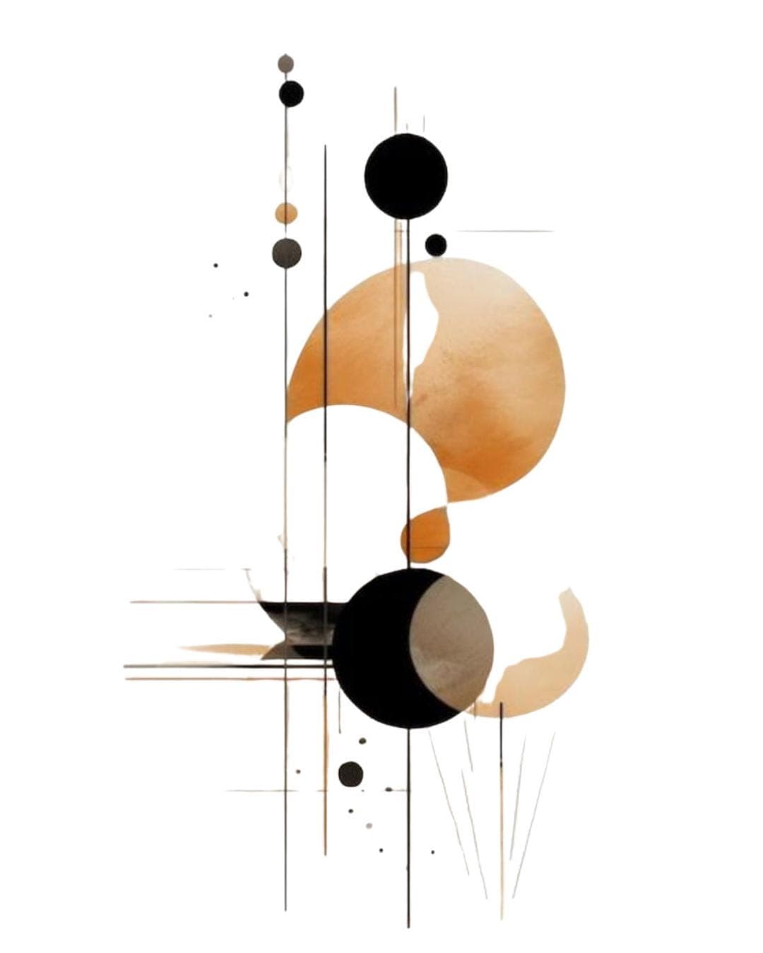 Abstract Wall Art Printable, Modern Black & Beige Minimalist Geometric Art, Neutral Home Decor Download - image 4
