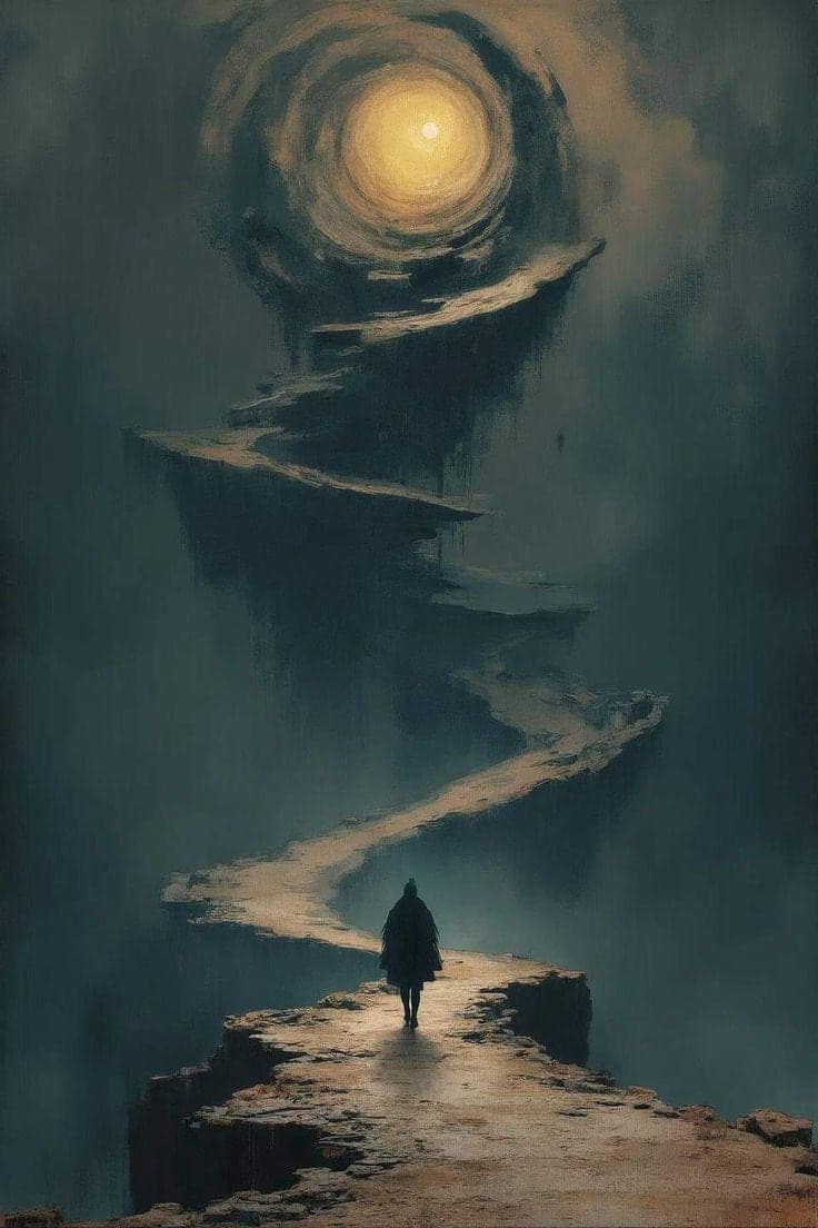 Walking Through Darkness Toward the Light | Inspirational Art