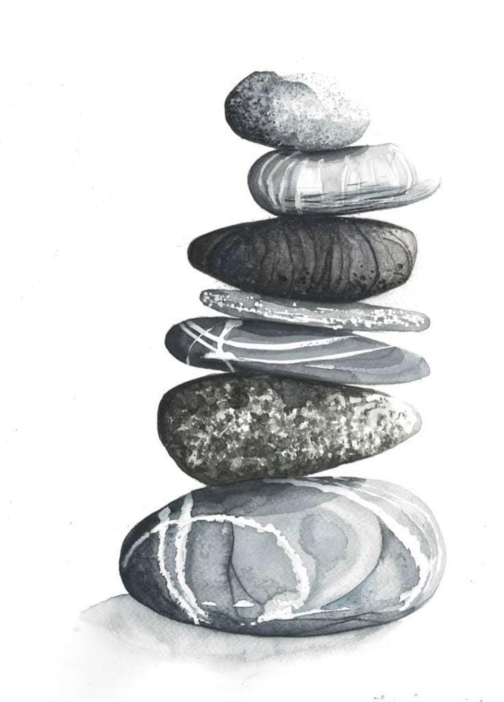 Zen Balance Stones Wall Art Printable | Bamboo Watercolor Art | Peaceful Nature Digital Download - image 5