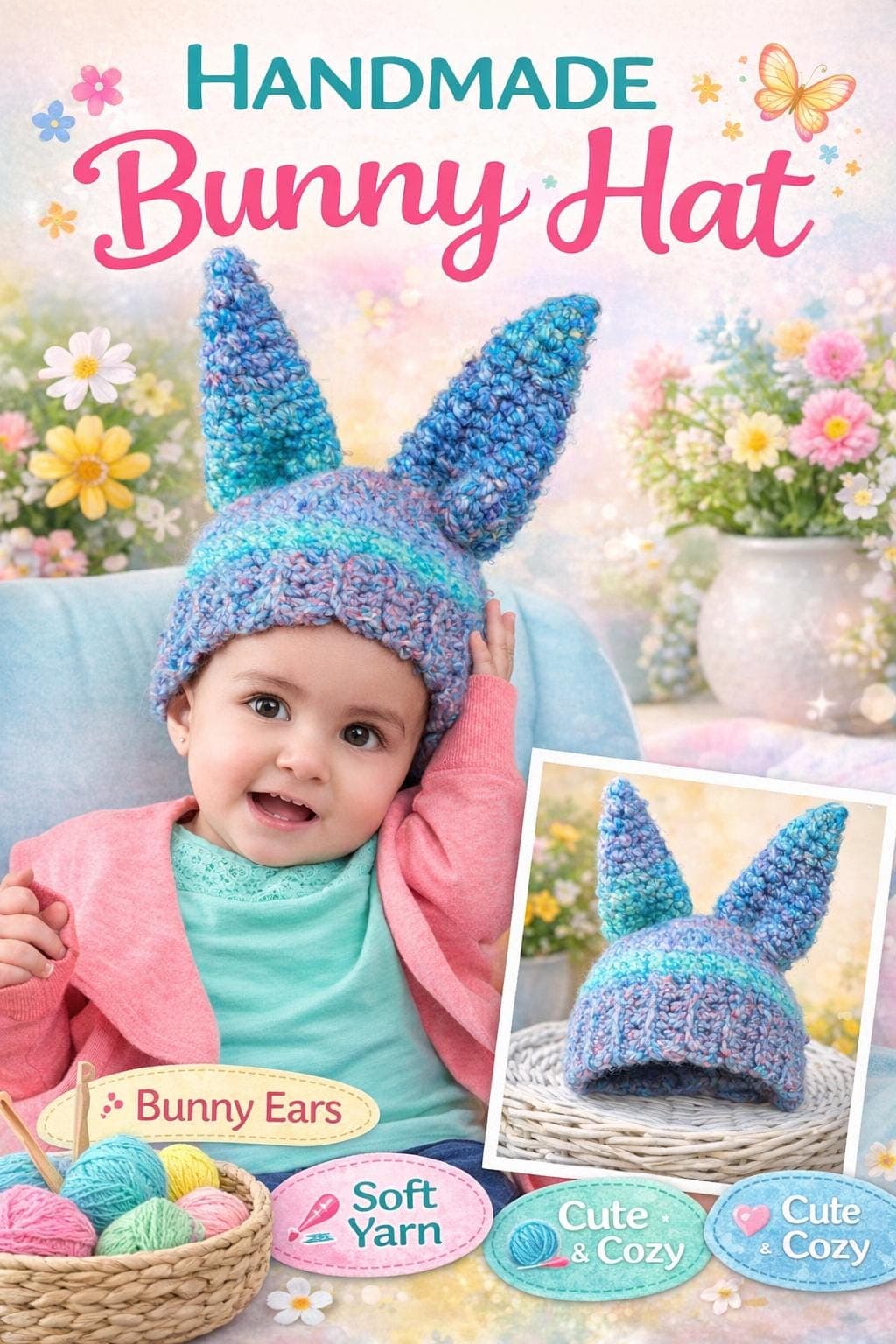 Crochet Fluffy Bunny Hat Pattern | Beginner Baby Beanie (PDF Pattern) - image 4