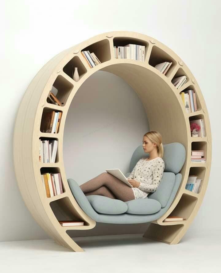 Modern Spiral Wooden Bookshelf | Creative Wall Shelf Interior Design (Digital Download) - image 4