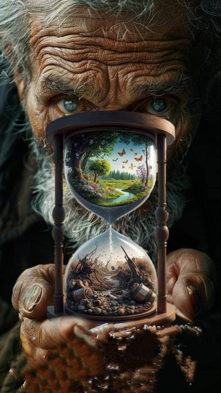 Time and Life Cycle Concept Art – Youth, Aging & Hope in an Hourglass - image 5
