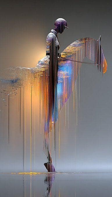Abstract Futuristic Horse Rider Art | Luxury 3D Digital Artwork