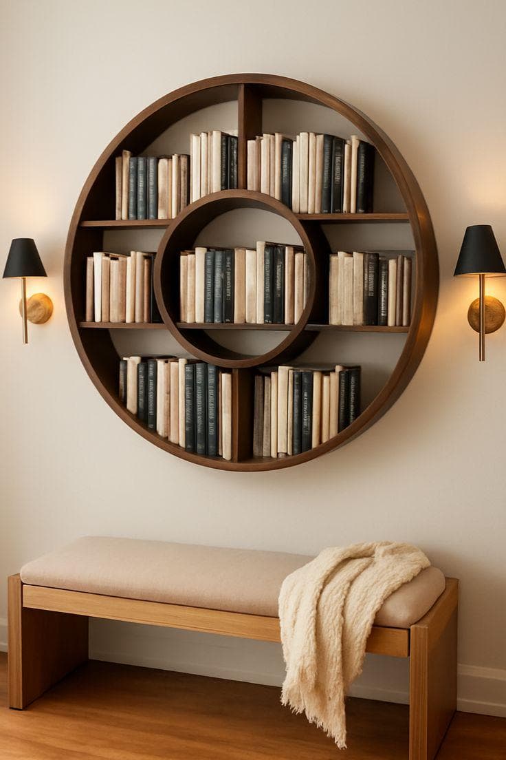 Modern Spiral Wooden Bookshelf | Creative Wall Shelf Interior Design (Digital Download) - image 5