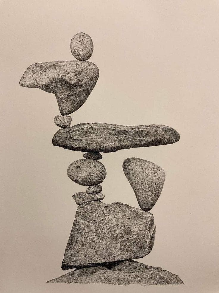 Zen Balance Stones Wall Art Printable | Bamboo Watercolor Art | Peaceful Nature Digital Download - image 4