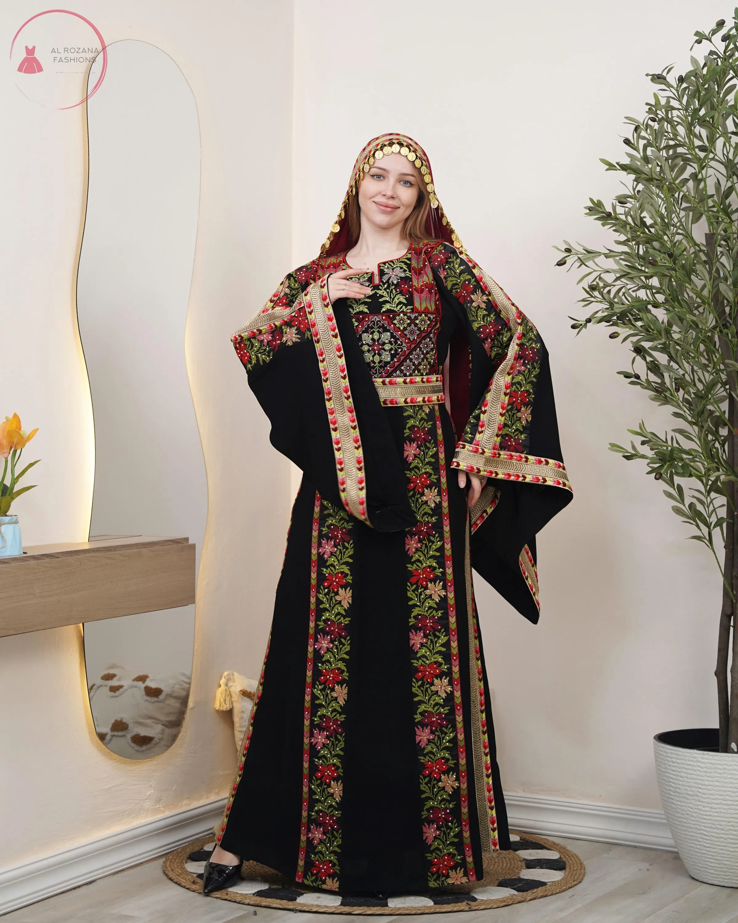 Elegant Women’s Thobe Dress with Belt – Complete Hijab Set for Women#129 - image 2