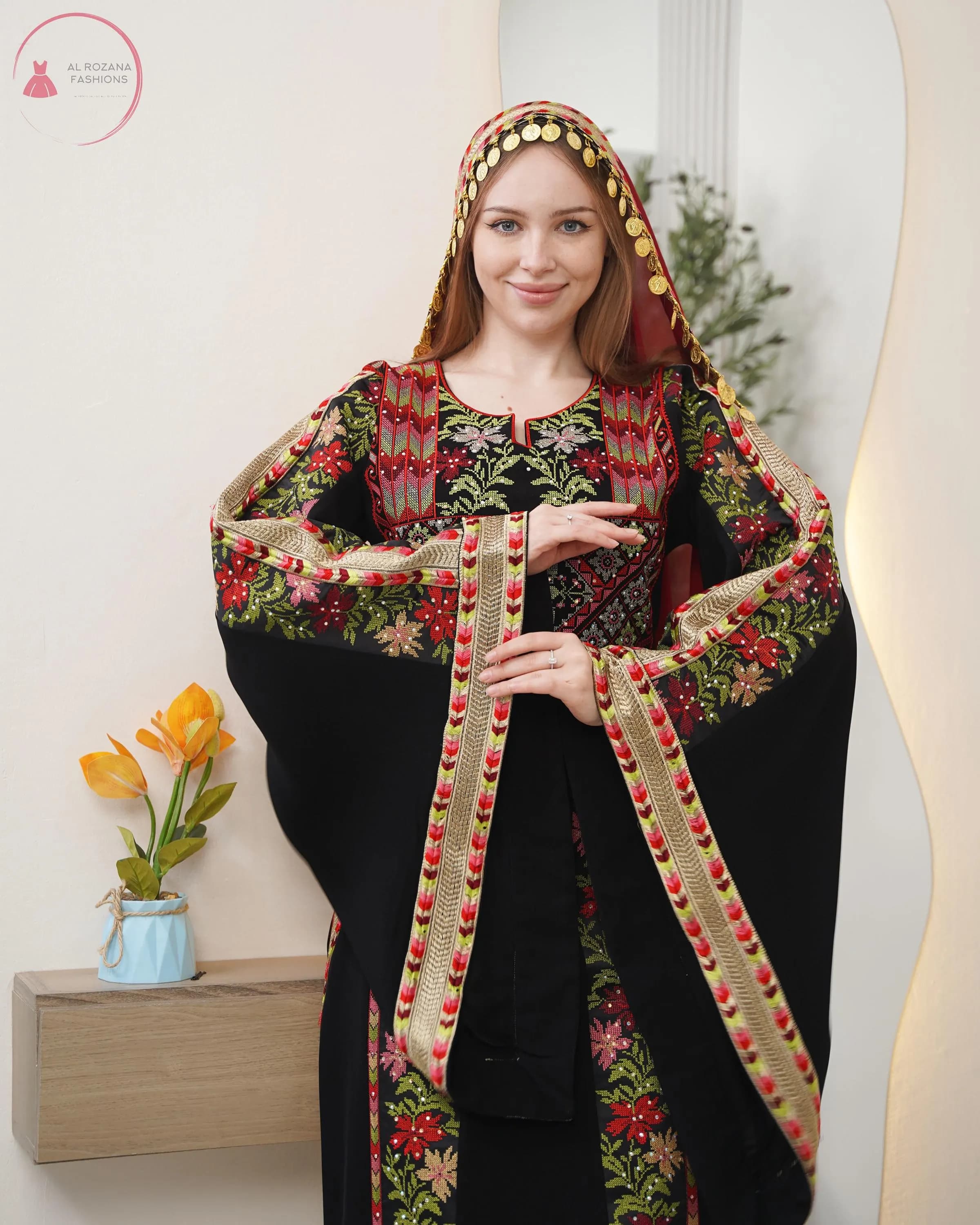 Elegant Women’s Thobe Dress with Belt – Complete Hijab Set for Women#129