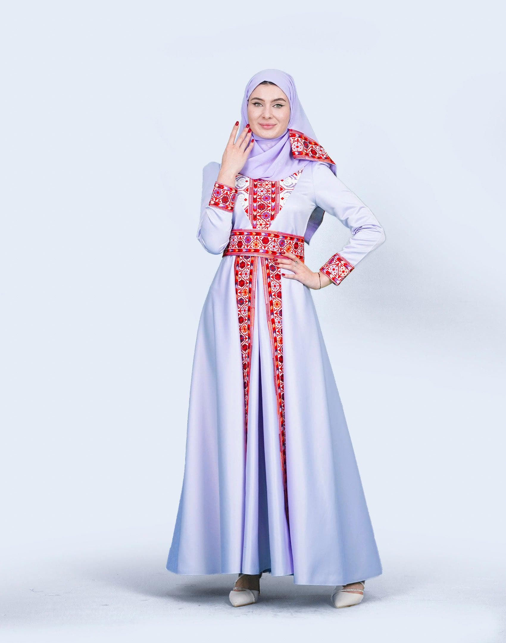 Heritage Bridal-Inspired Embroidered Dress with Full Cape Overlay #1086