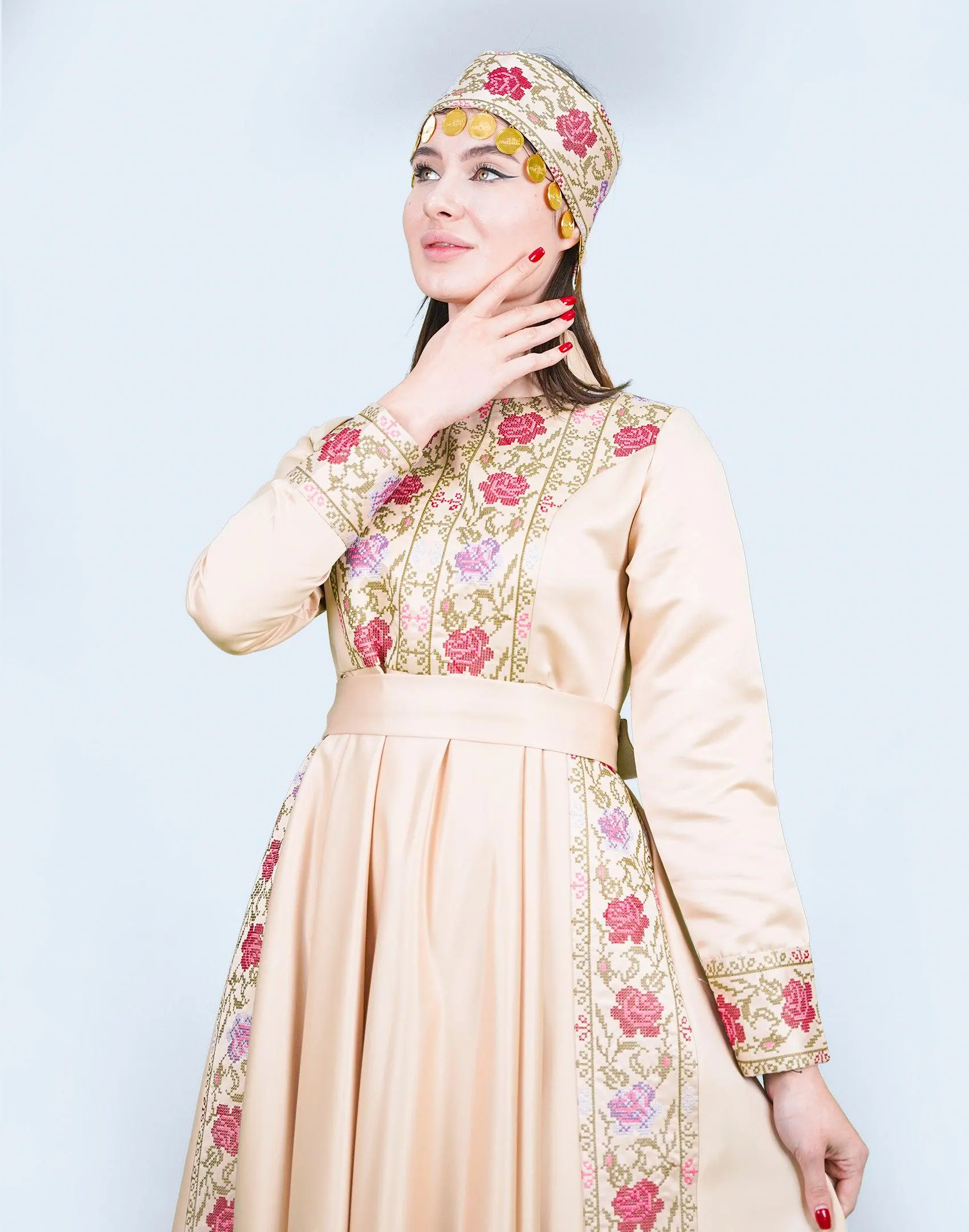 Luxe Cultural Embroidered Dress with Full Detailing + Complimentary Headband (Signature Edition) #26