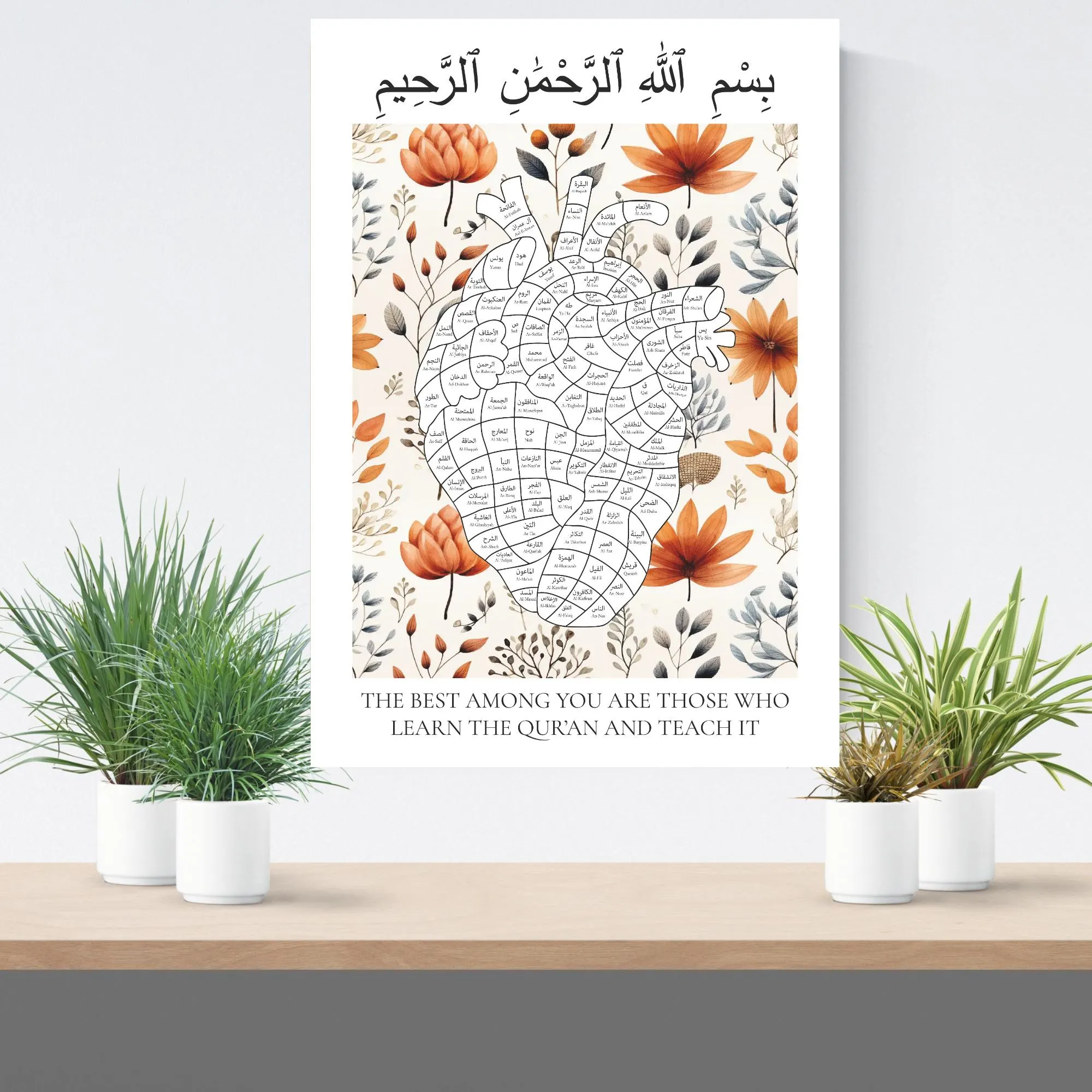Floral Quran Tracker Printable, Hifz Memorization Chart, Islamic Wall Art (Digital Download) - image 4