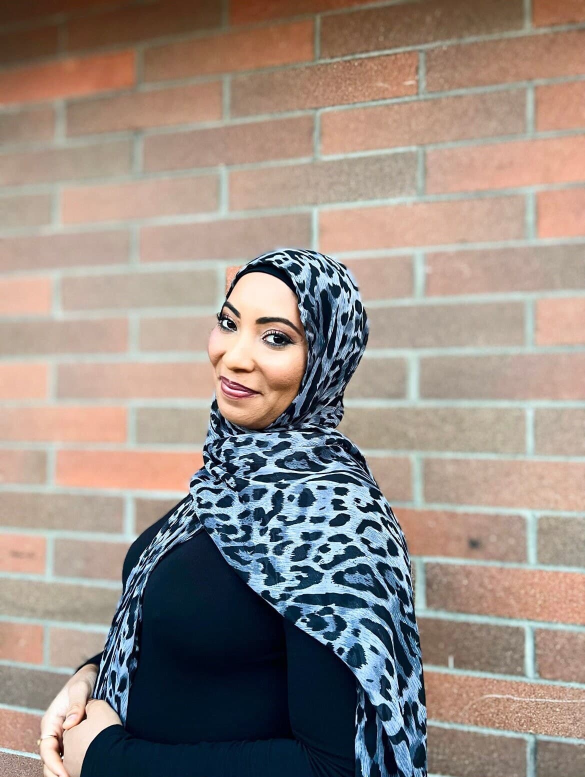 Designer Hijab Limited Edition Crinkle Chiffon Hijab Shadow Leopard