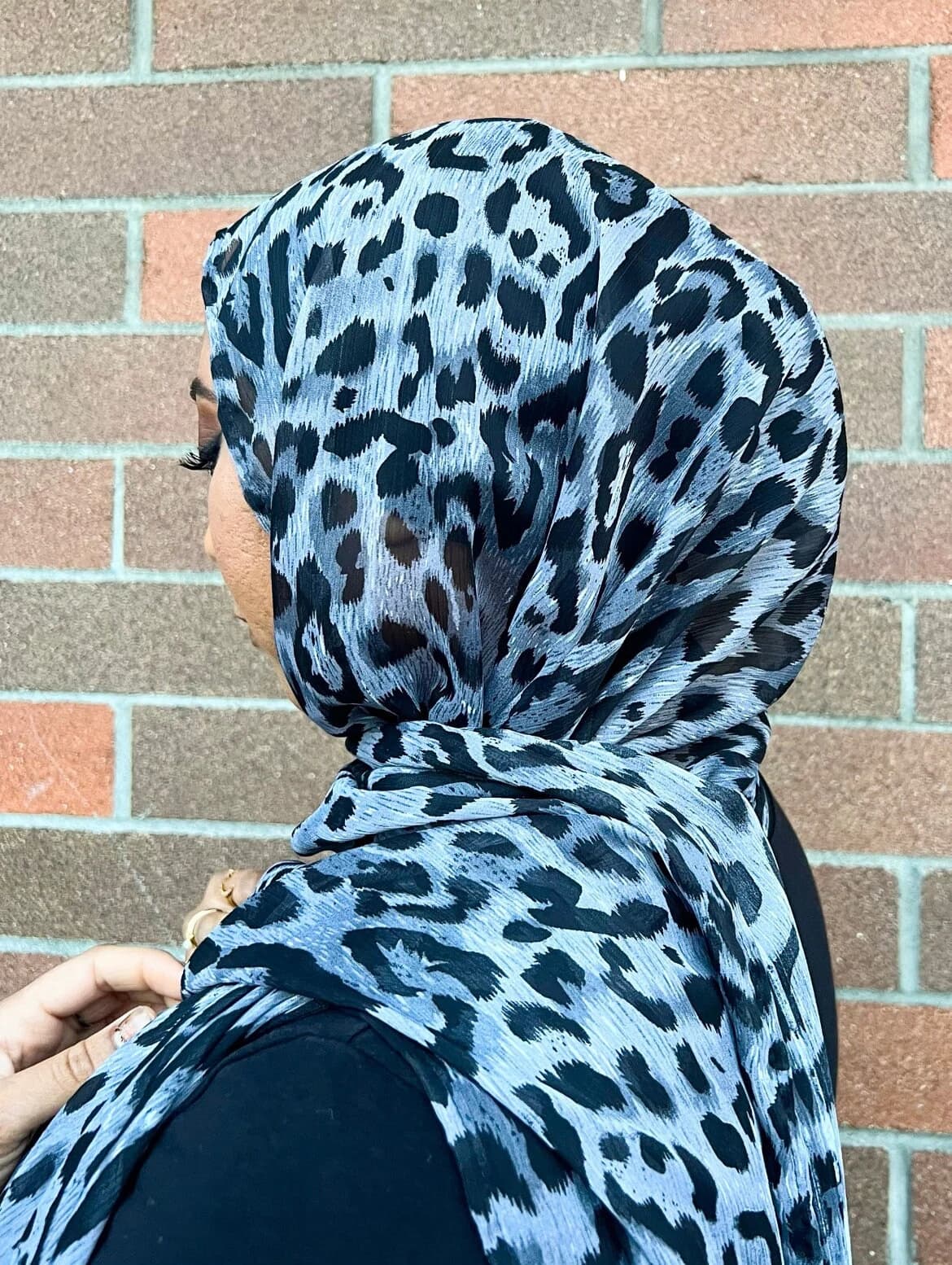 Designer Hijab Limited Edition Crinkle Chiffon Hijab Shadow Leopard - image 4