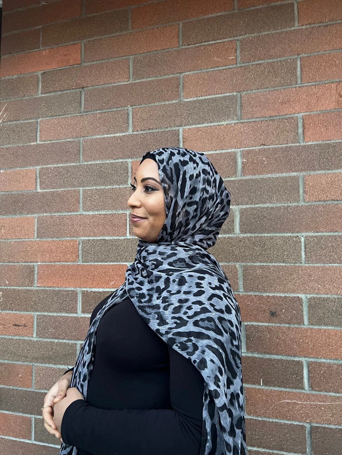 Designer Hijab Limited Edition Crinkle Chiffon Hijab Shadow Leopard - image 2
