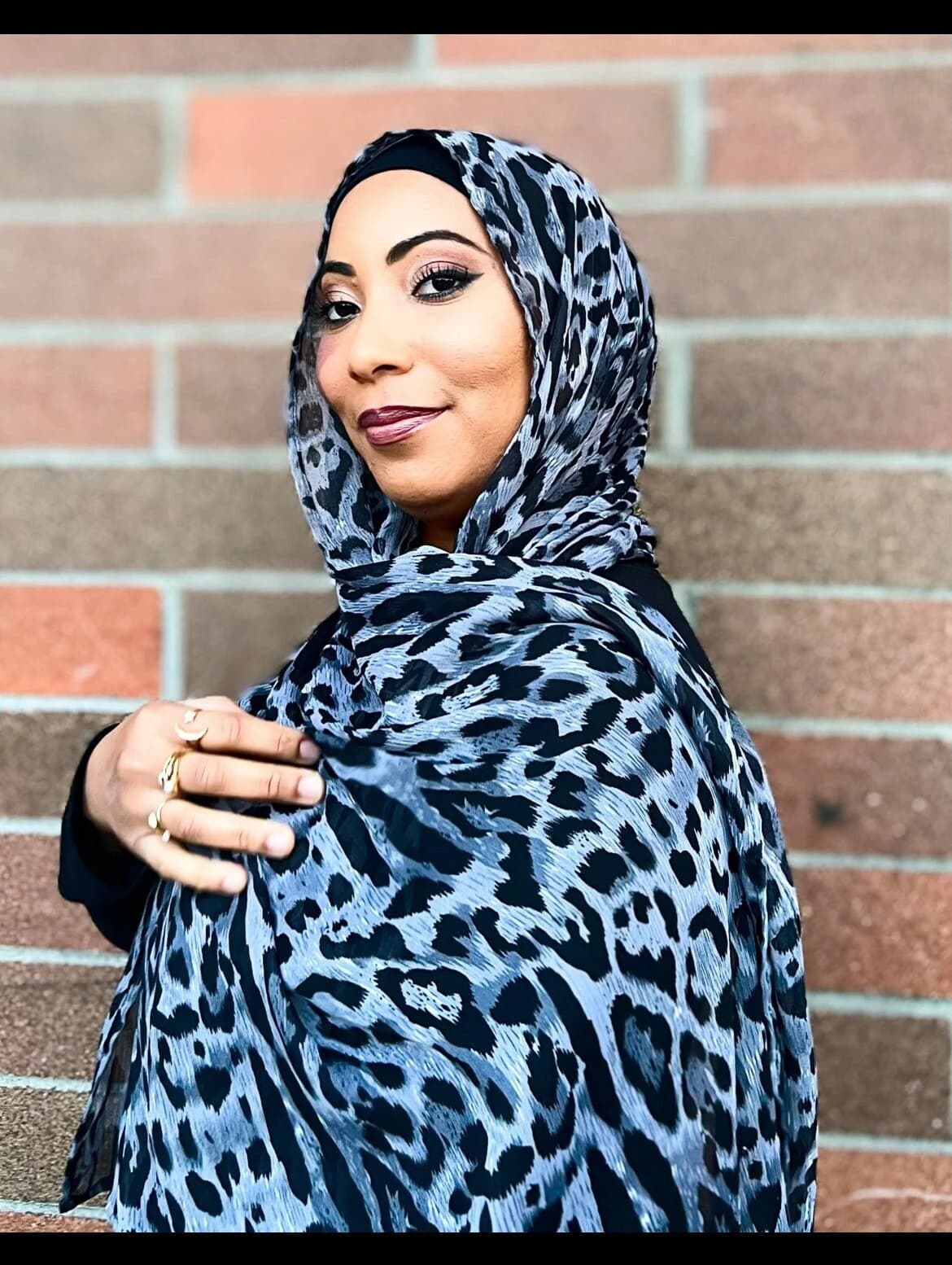 Designer Hijab Limited Edition Crinkle Chiffon Hijab Shadow Leopard - image 3