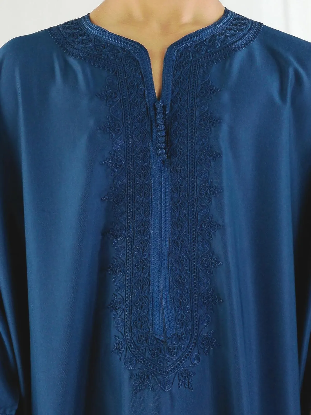 Classic Moroccan Thobe Gandoura (Gabardine Fabric) - Blue - image 4