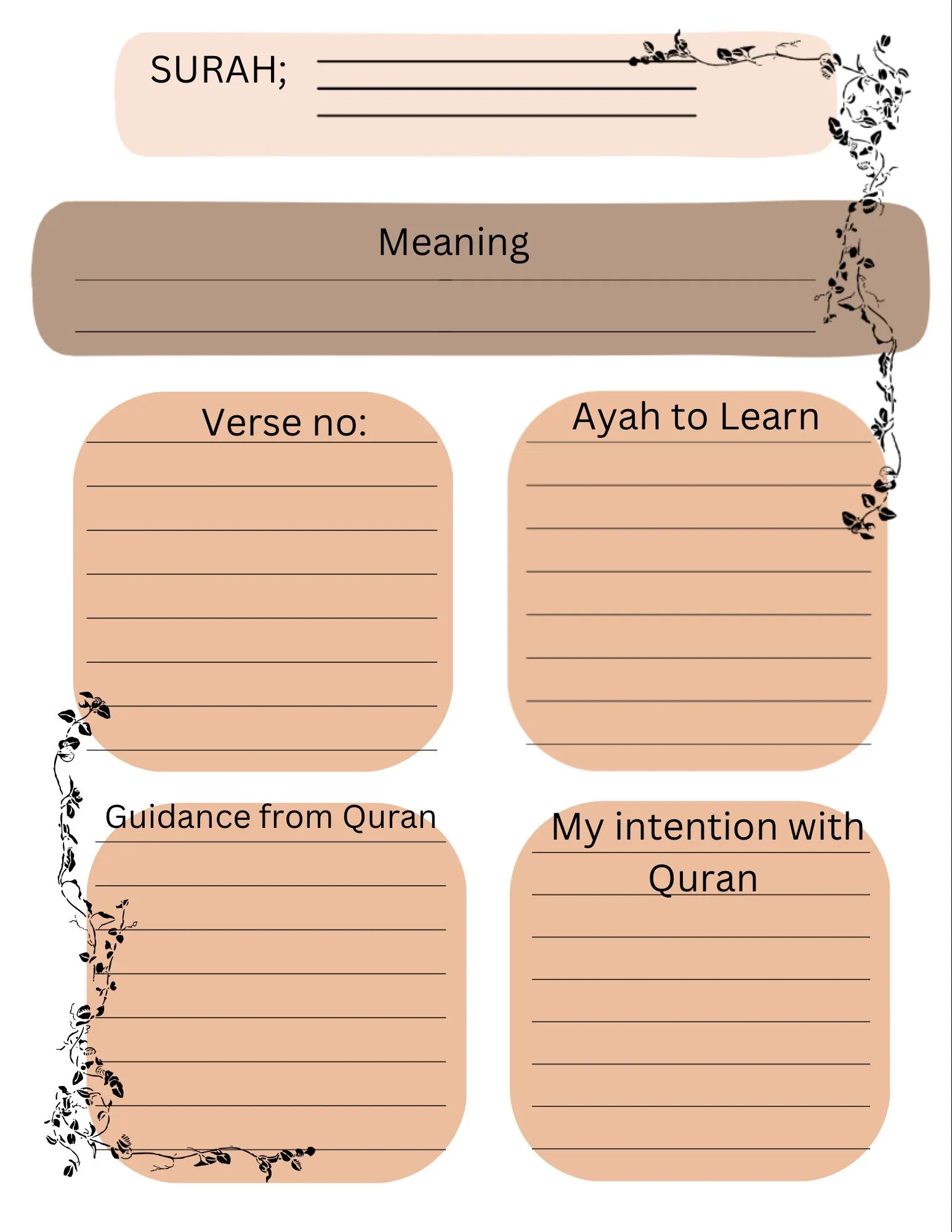 My Quran Reflection Journal - Aguided Islamic Journal for Ayah , dua Sunnah AND weekly growth - image 4