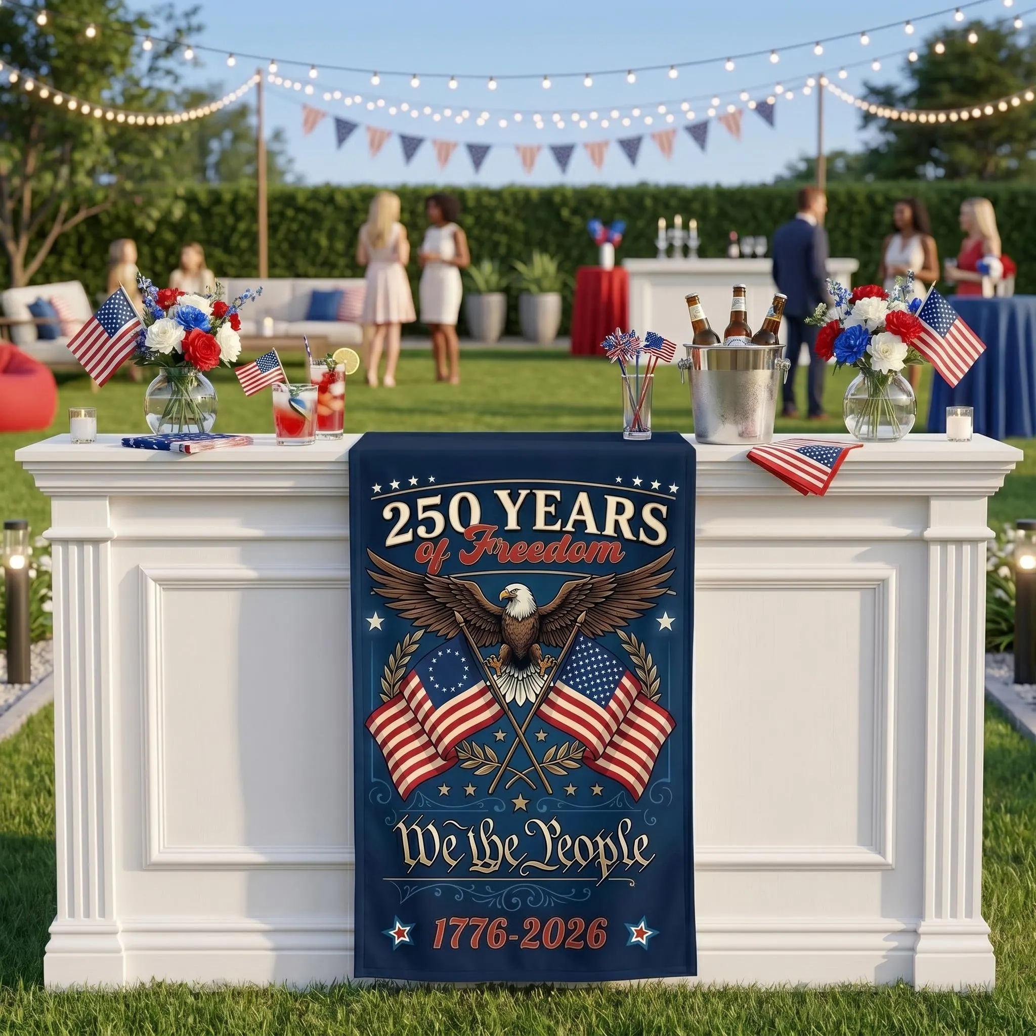 250th Anniversary bar sign, Patriotic Fence, We The People Banner, 1776 2026 bar sign, American bar sign, Semiquincentennial bar sign Decor