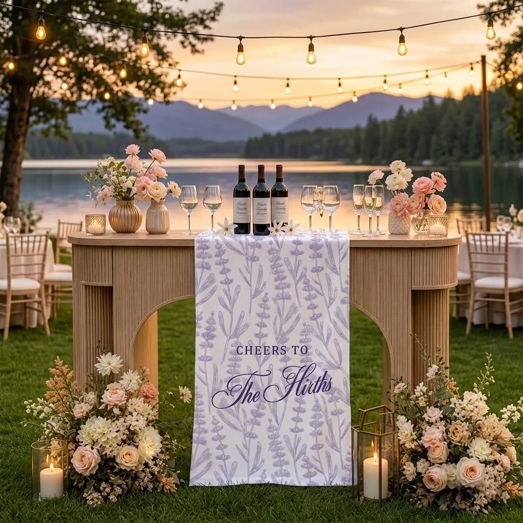 Peony Bar Menu Sign, Wedding Cocktails, Signature Drink Wedding Sign, Personalized Cocktail Bar Sign, Fabric Wedding Bar Banner decor - image 4