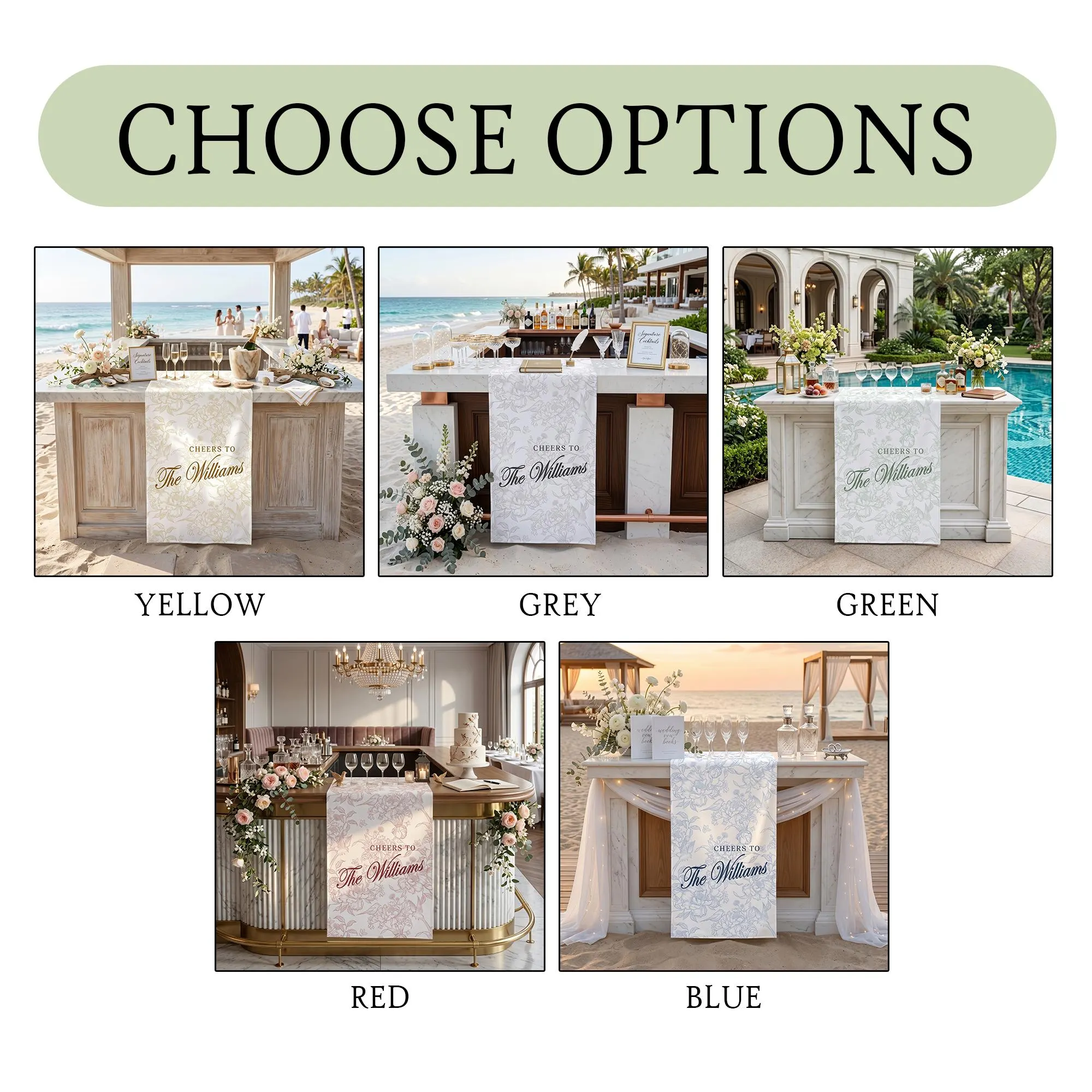 Personalized Wedding Bar Sign Fabric Banner, Custom His and Hers Bar Sign, Elegant Drink Station Decor, Linen name Bar Front Sign Reception - image 3