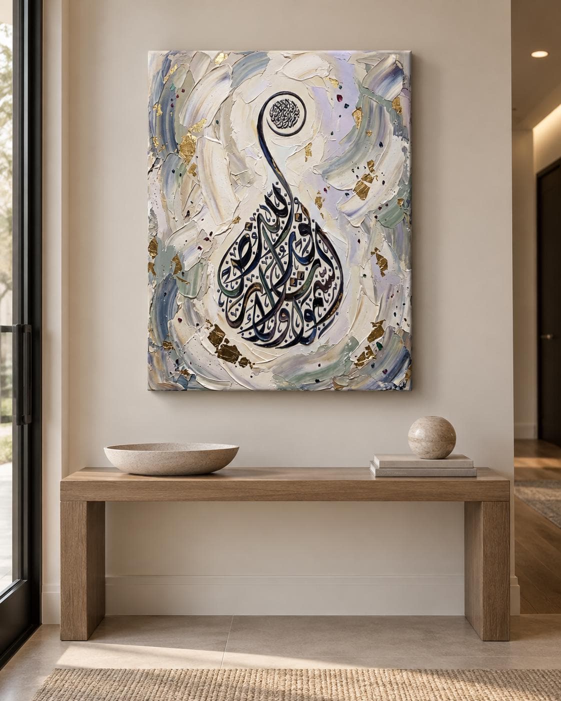 Allahu Nurus Samawati Wal Ard Canvas, Arabic Calligraphy, Islamic Wall Art (Ready-to-Hang) - image 3