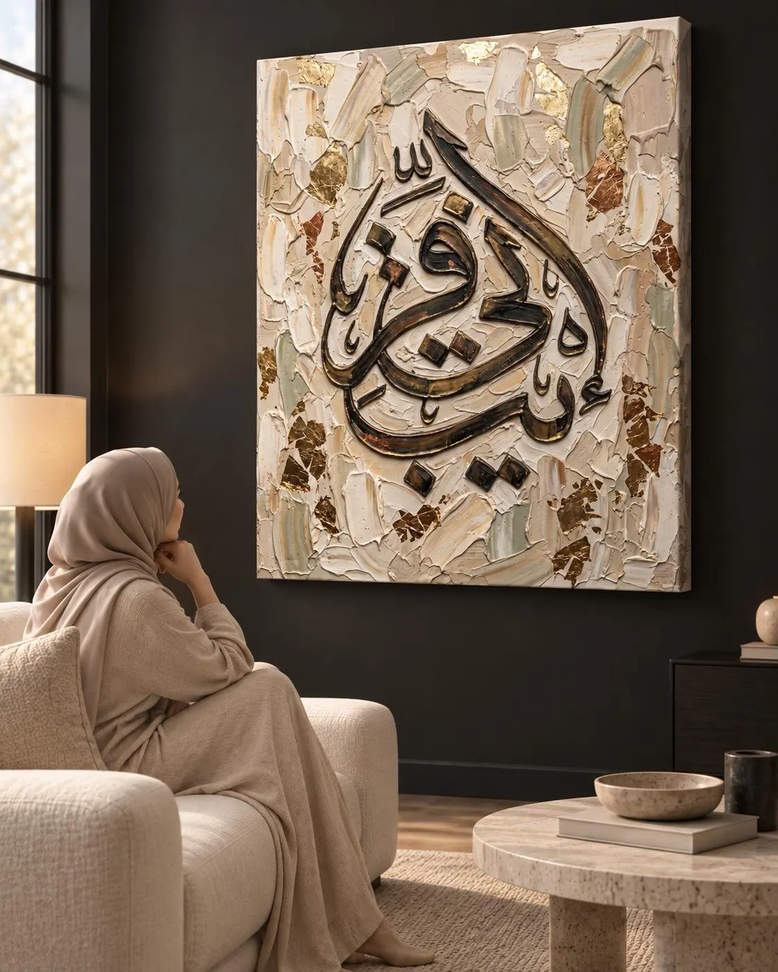 Inni Qarib Arabic Calligraphy Canvas Print, Islamic Wall Art, Contemporary Home Decor