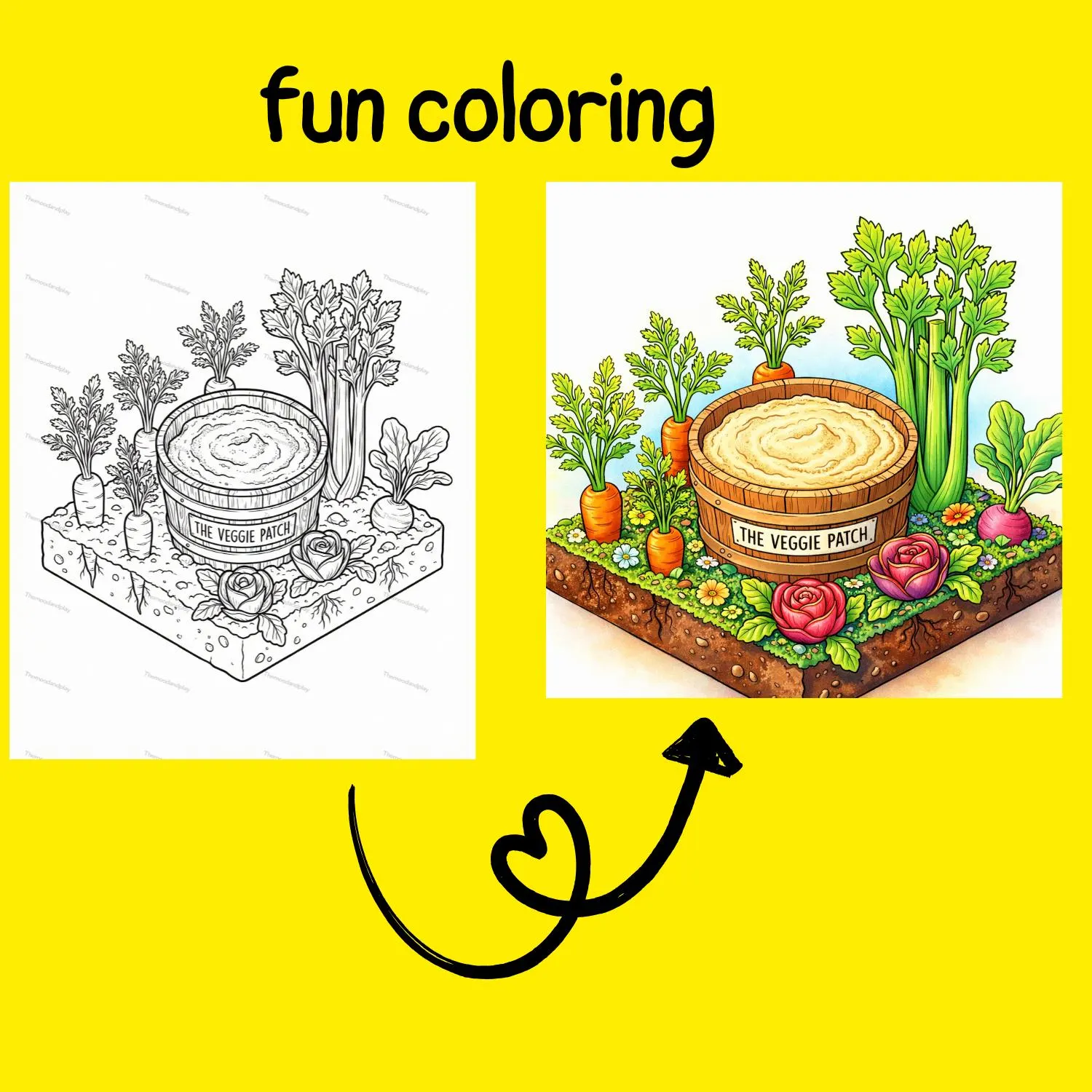 Kawaii Easter Lunchbox Coloring Book | Isometric Bento, Spring Picnic (PDF Pattern, 8.5x8.5, 22 Pages) - image 3