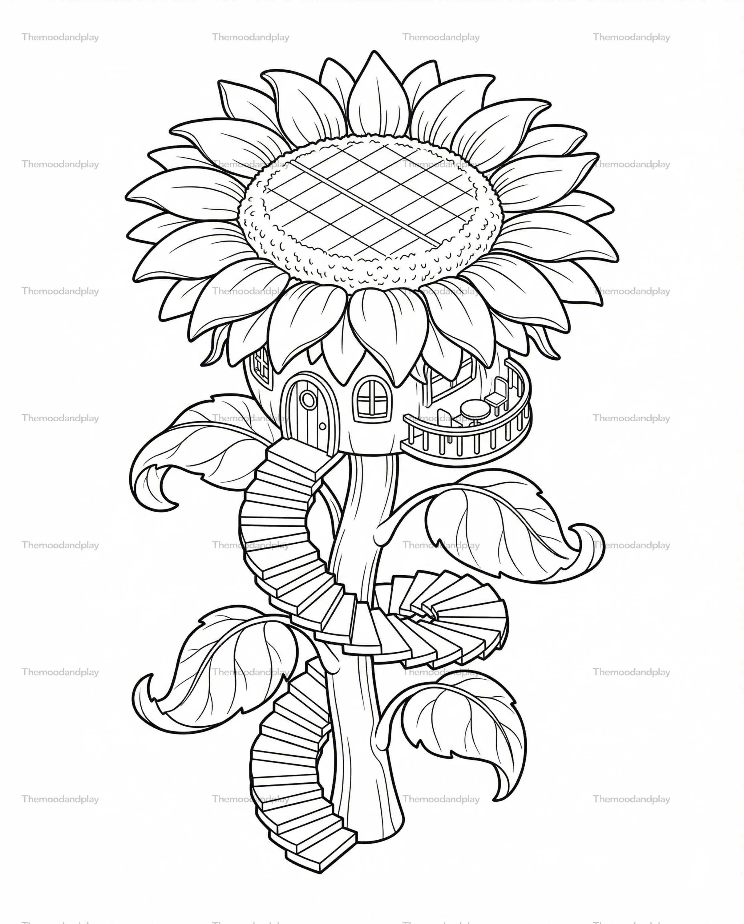 Isometric Tiny Spring Habitats Coloring Book, Miniature Fantasy Homes (Adult Coloring PDF) - image 4