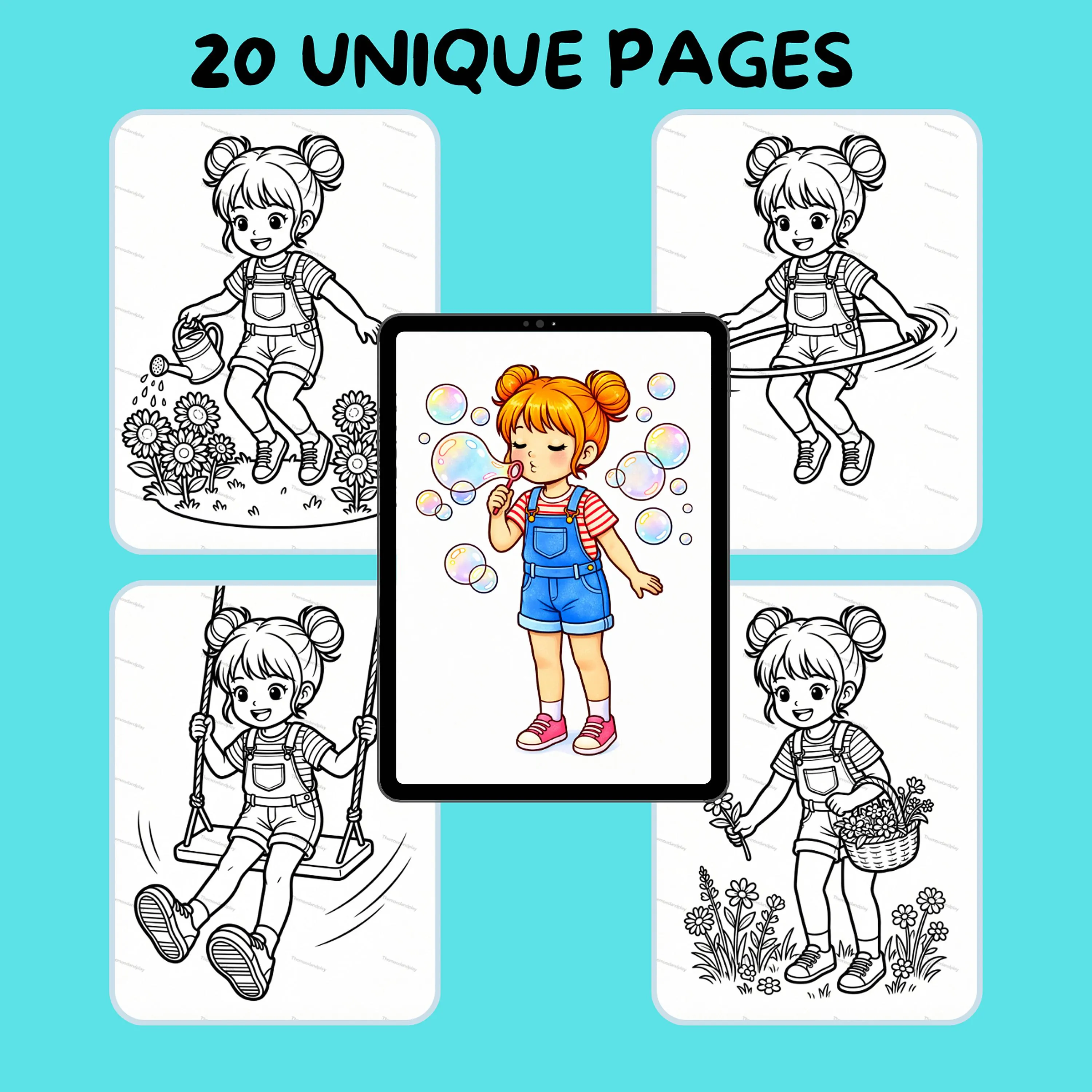Leo & Mia Spring Coloring Book, Kids' Daily life Adventures Activities (A4/Letter PDF) - image 5