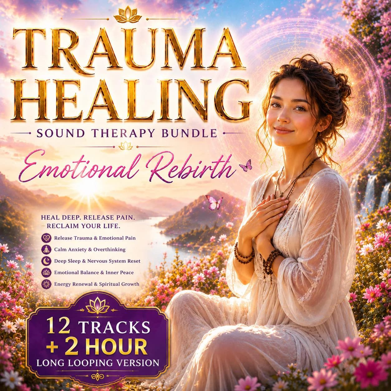 Trauma Healing Sound Therapy Bundle | Emotional Rebirth Deep Sleep Nervous System Reset | Solfeggio 528Hz 963Hz Rain Audio Commercial Use - image 2