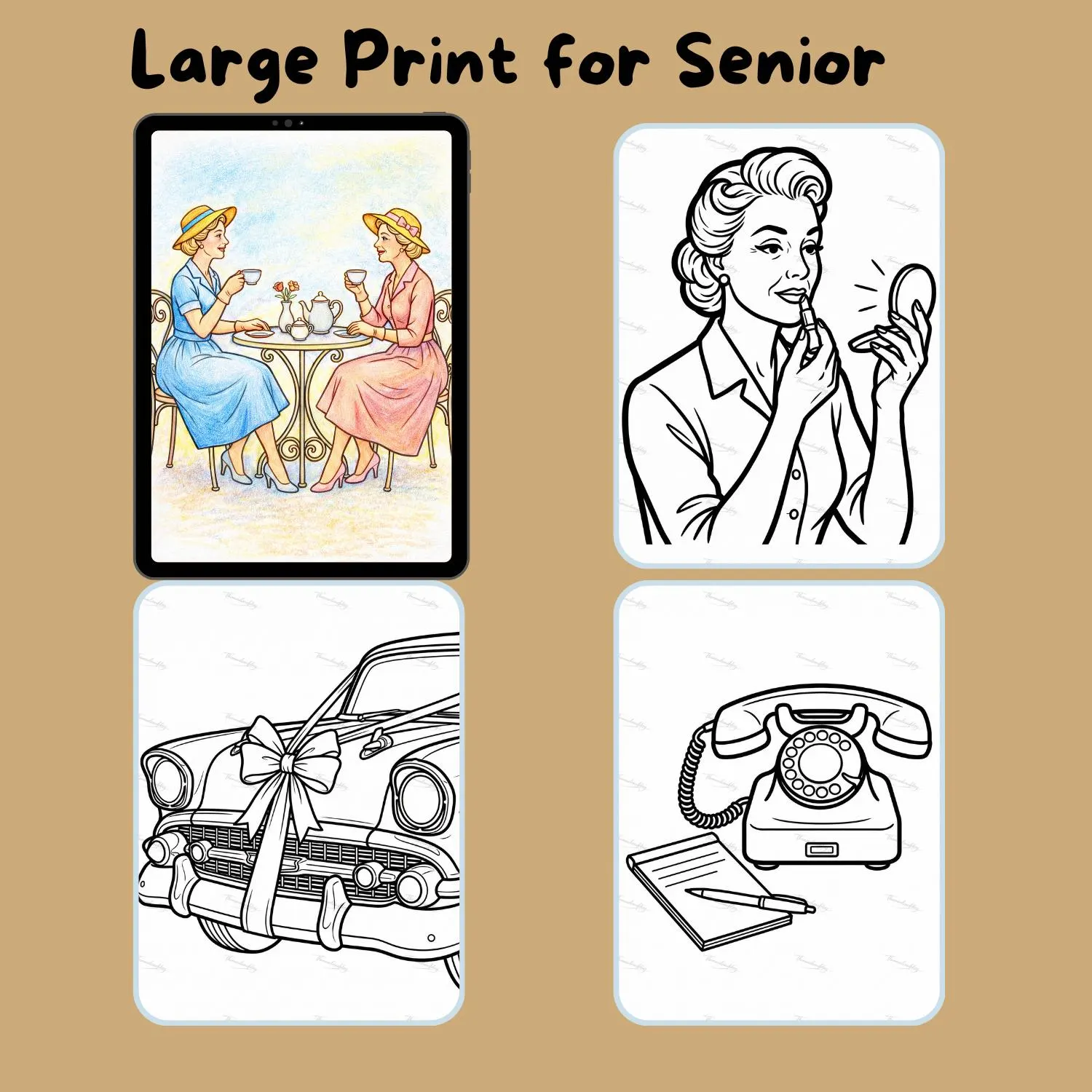 1950s Retro Fashion Coloring Pages | Mid-Century Lifestyle Scenes (Digital Download) - image 5