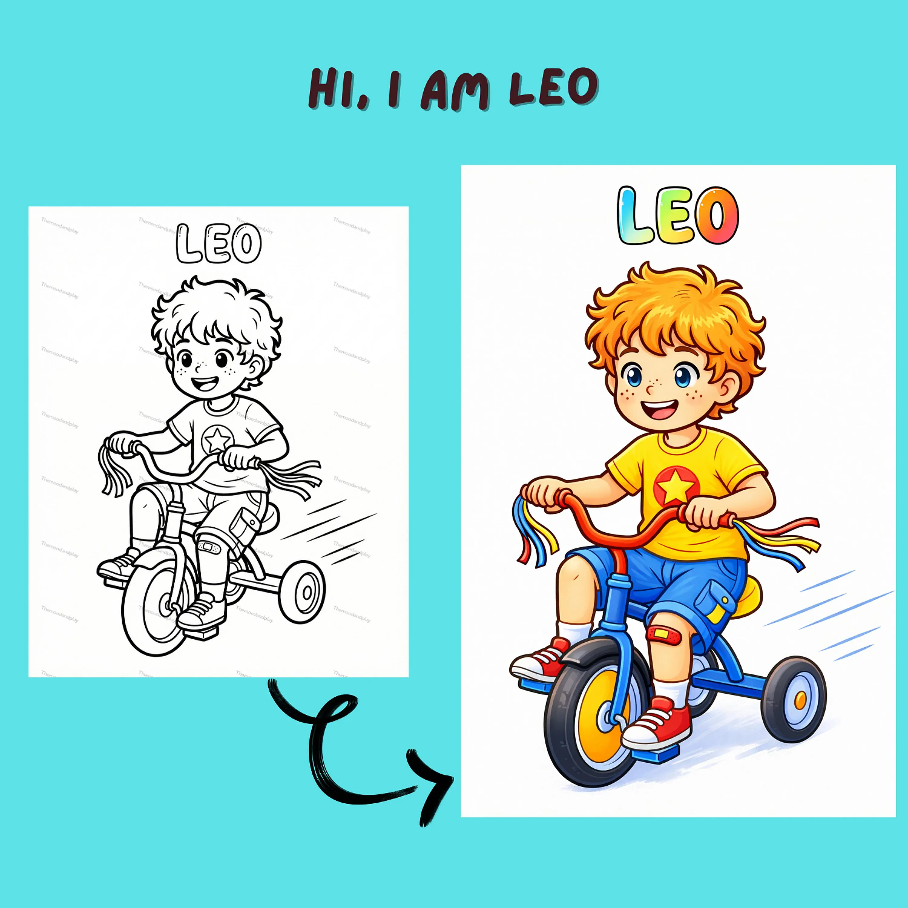 Leo & Mia Spring Coloring Book, Kids' Daily life Adventures Activities (A4/Letter PDF) - image 3
