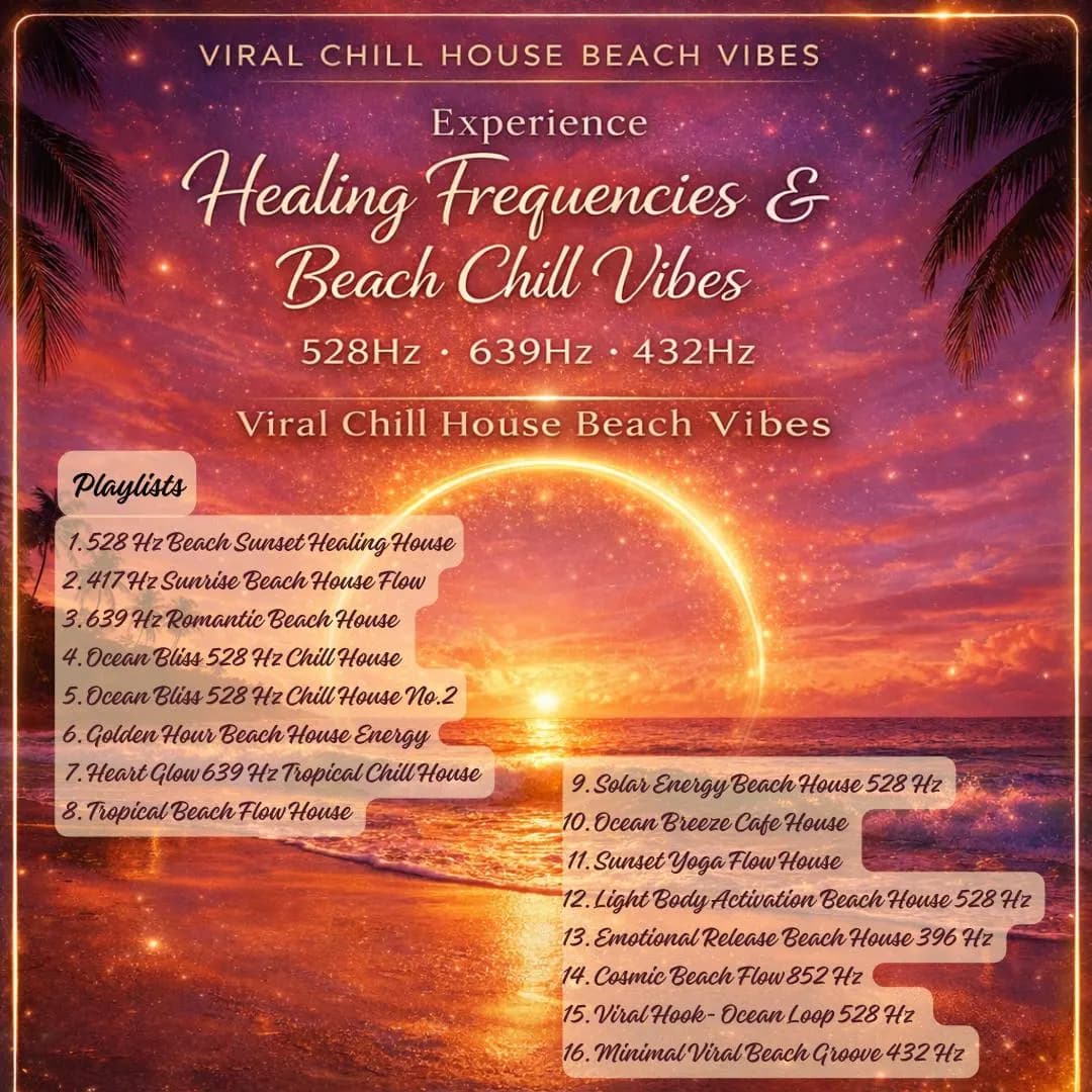Chill House Beach Vibes Music | Healing Frequencies 528Hz 639Hz 432Hz | Premium Lossless WAV MP3 Audio for Yoga Spa Massage Background - image 3