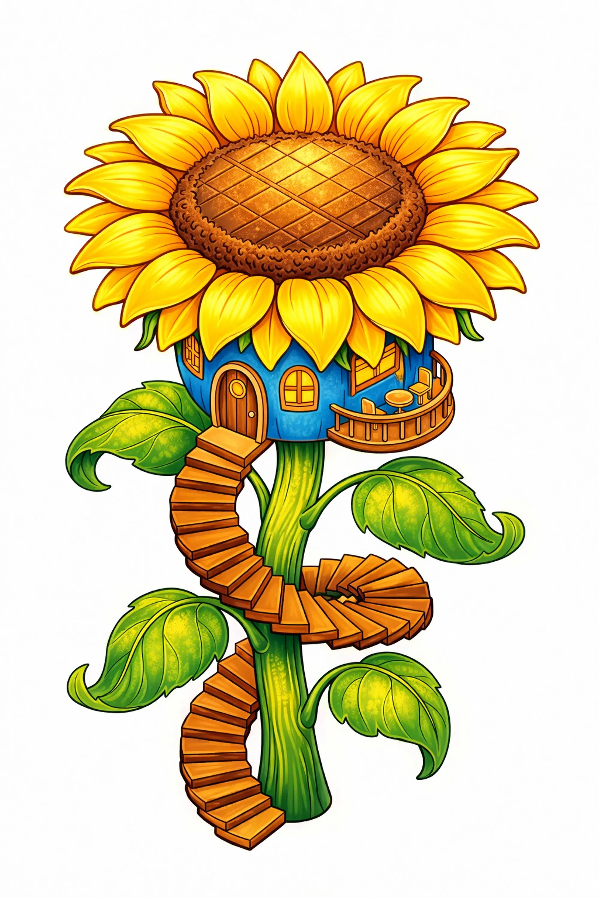 Isometric Tiny Spring Habitats Coloring Book, Miniature Fantasy Homes (Adult Coloring PDF) - image 5