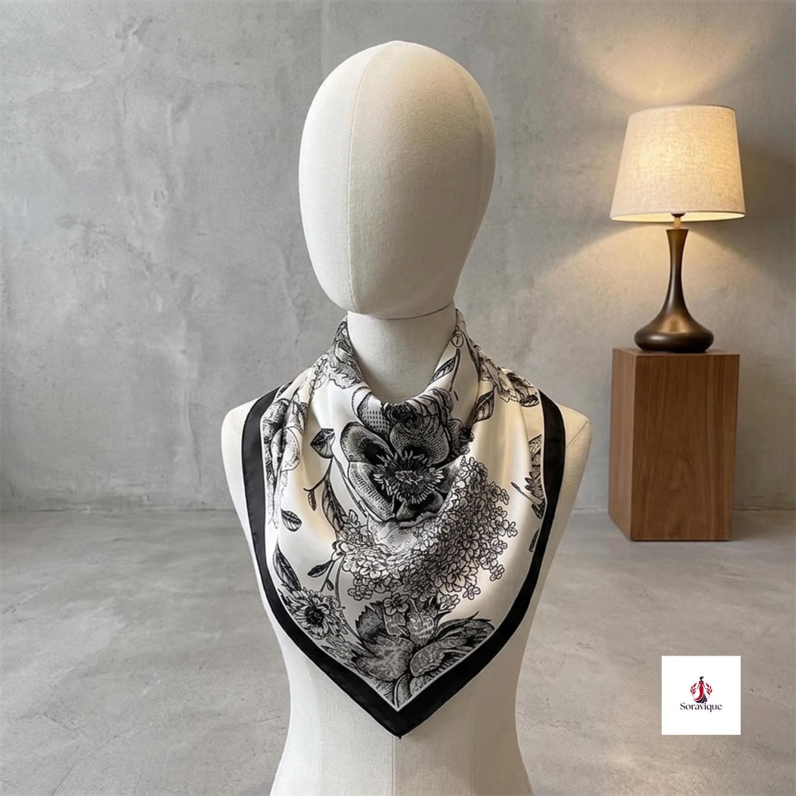 Cat print scarf wrapped around the wrist.