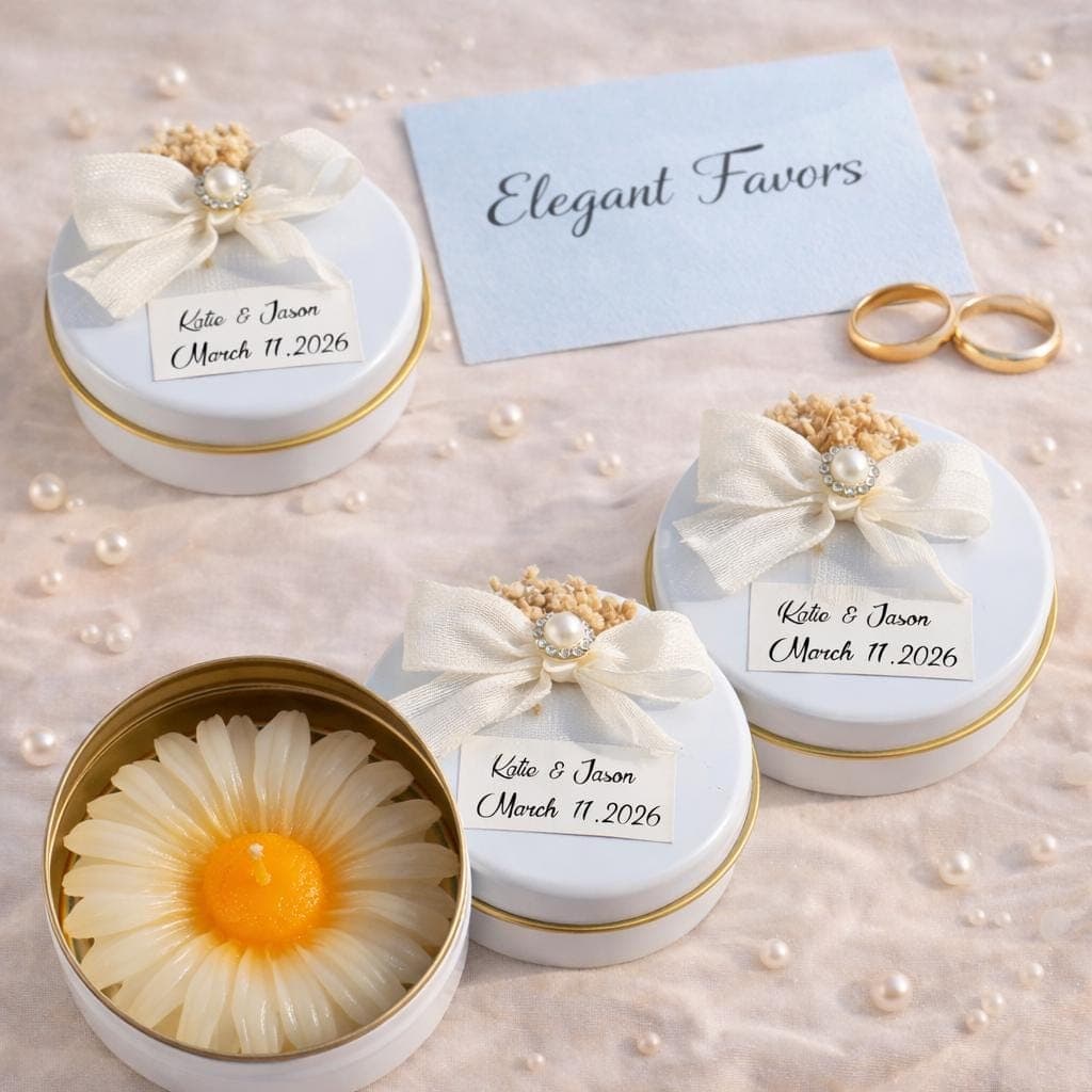 Personalized Candle Wedding Favor, Elegant Guest Gift - image 5