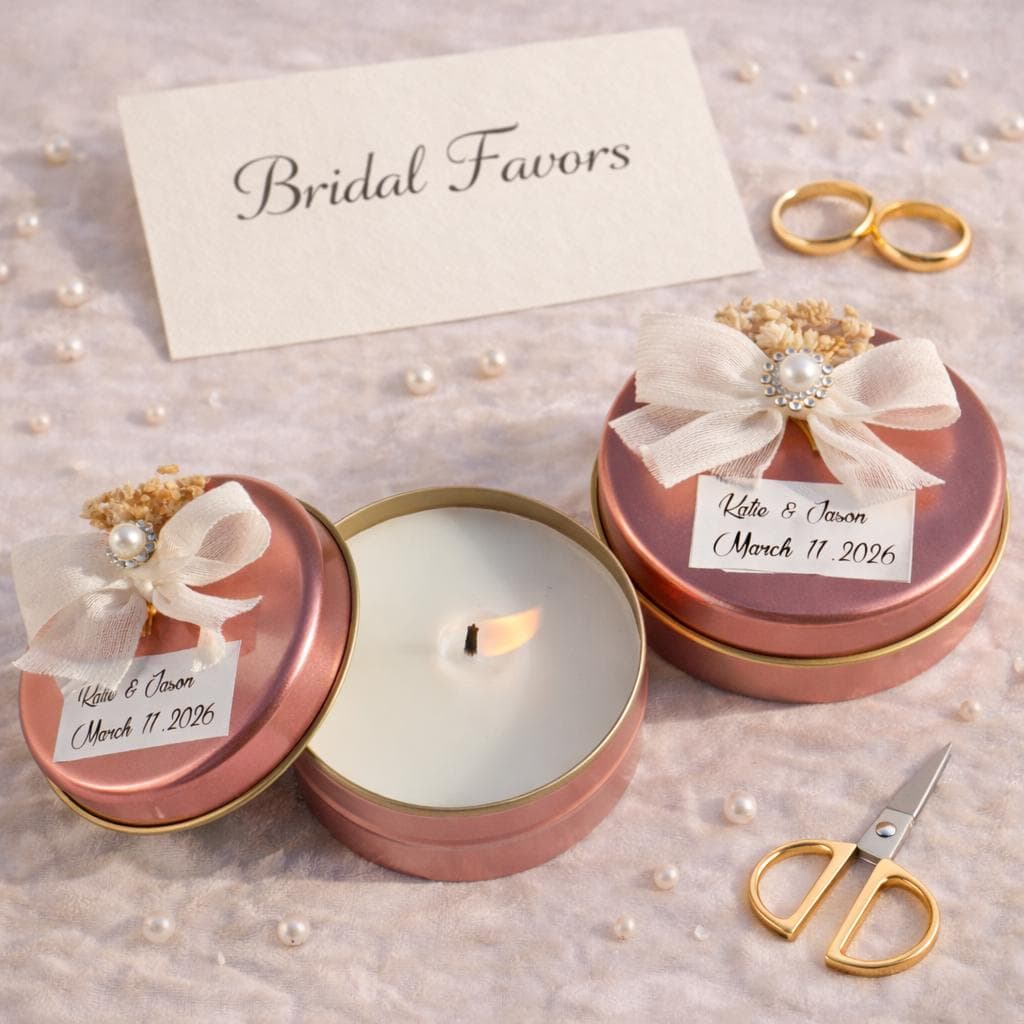 Personalized Candle Wedding Favors, Elegant Guest Gift - image 5