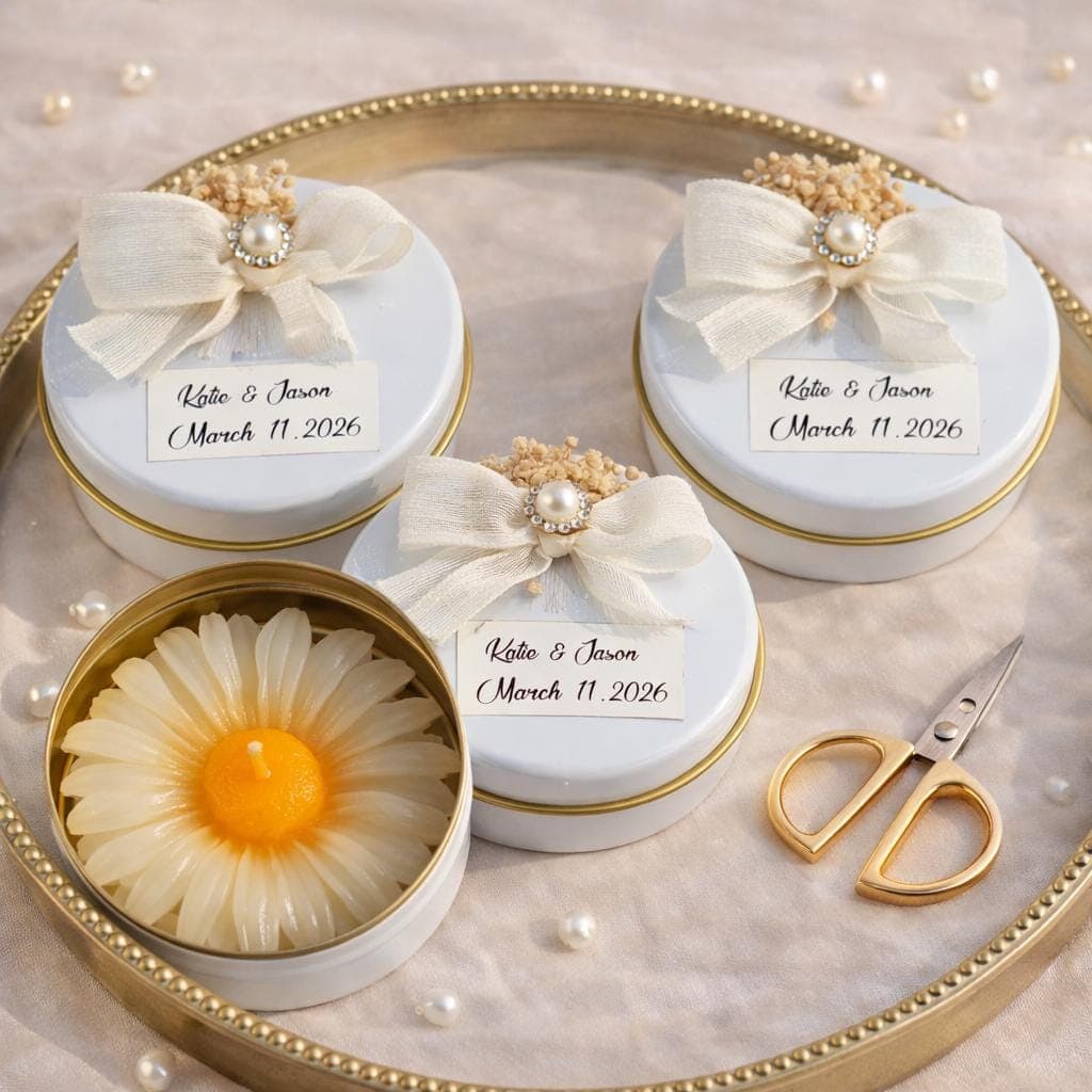 Personalized Candle Wedding Favor, Elegant Guest Gift