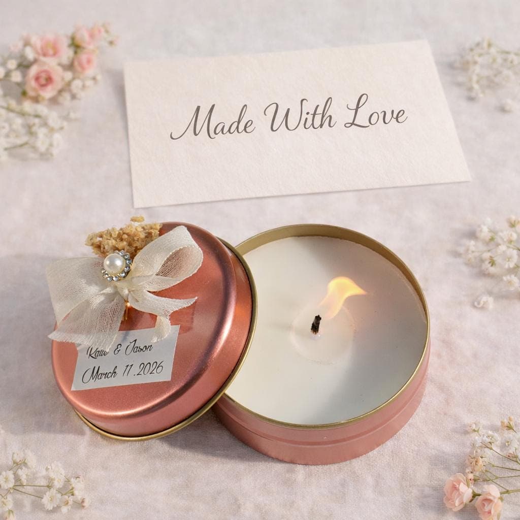 Personalized Candle Wedding Favors, Elegant Guest Gift - image 3