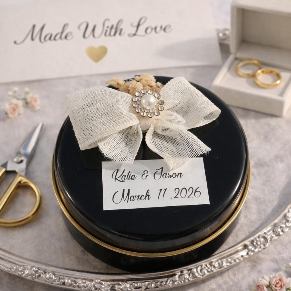 Elegant Black Candle Wedding Favor, Personalized Guest Gift - image 5