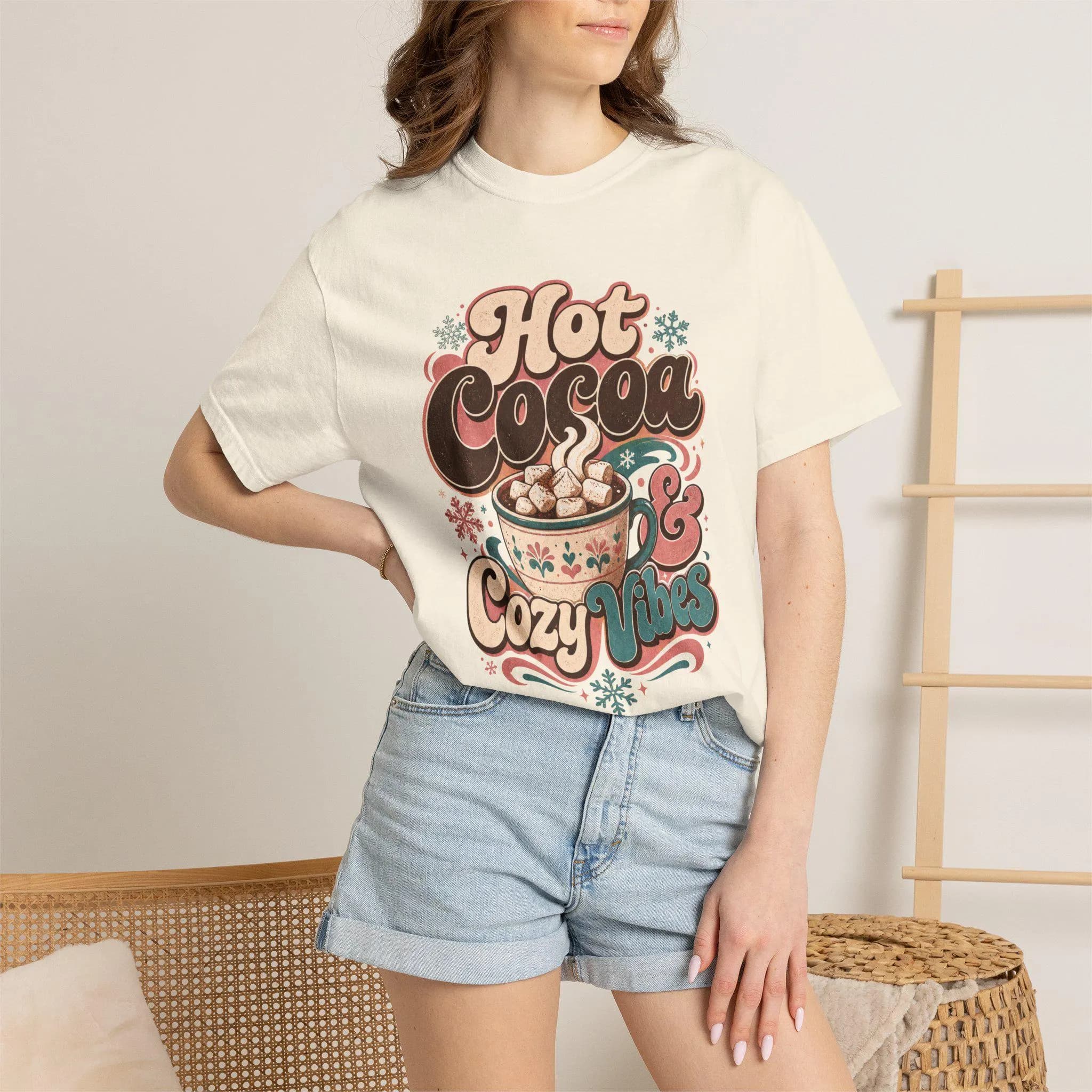 Retro Hot Cocoa Mug T-Shirt, Cozy Winter Holiday Tee, Comfort Colors 1717 (Garment-Dyed) - image 5