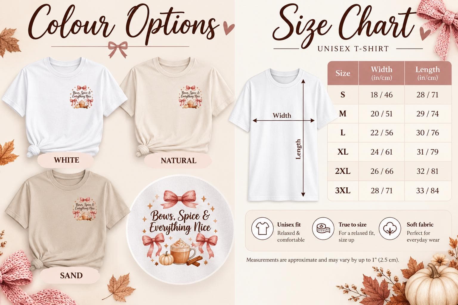 Coquette Fall Tee, Pink Bow Pumpkin Spice Latte, Autumn Gift for Her - image 4
