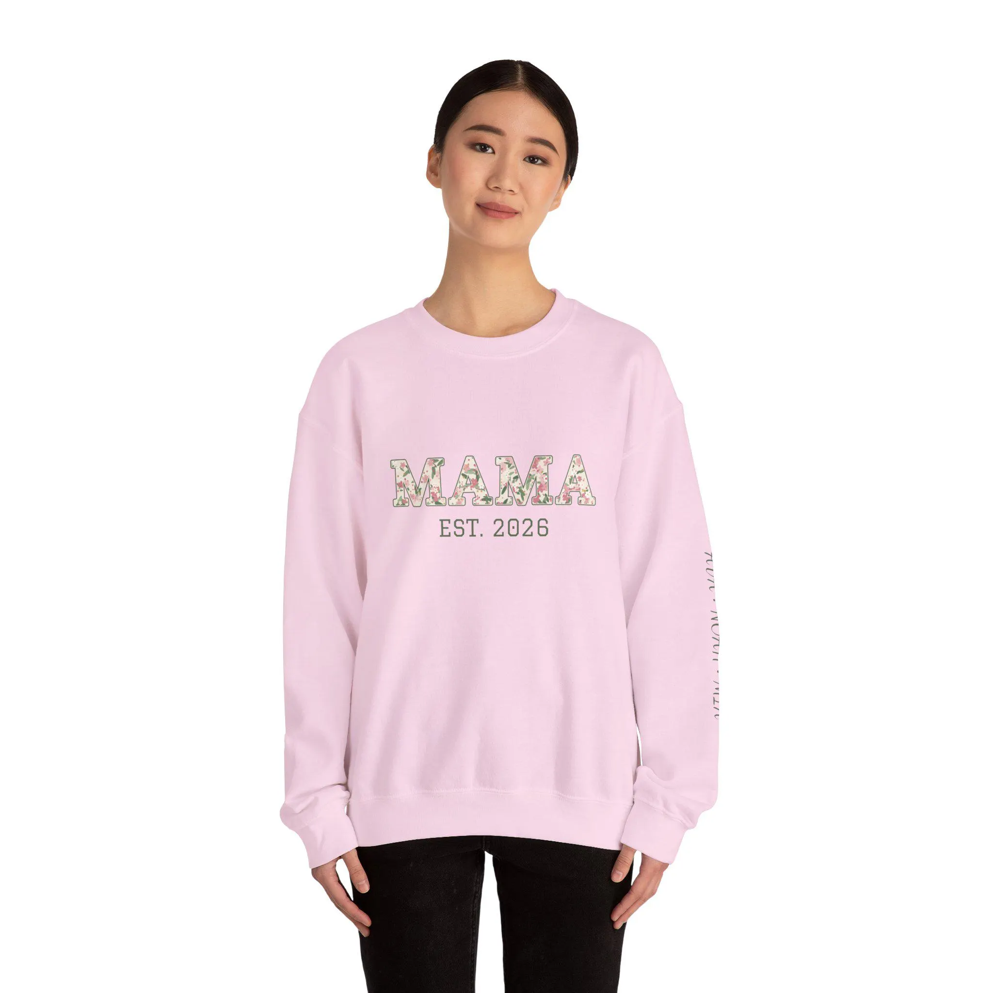 Personalized Floral Mama Sweatshirt, Custom Mom Crewneck with Kids Names (Gift for Mom) - image 3