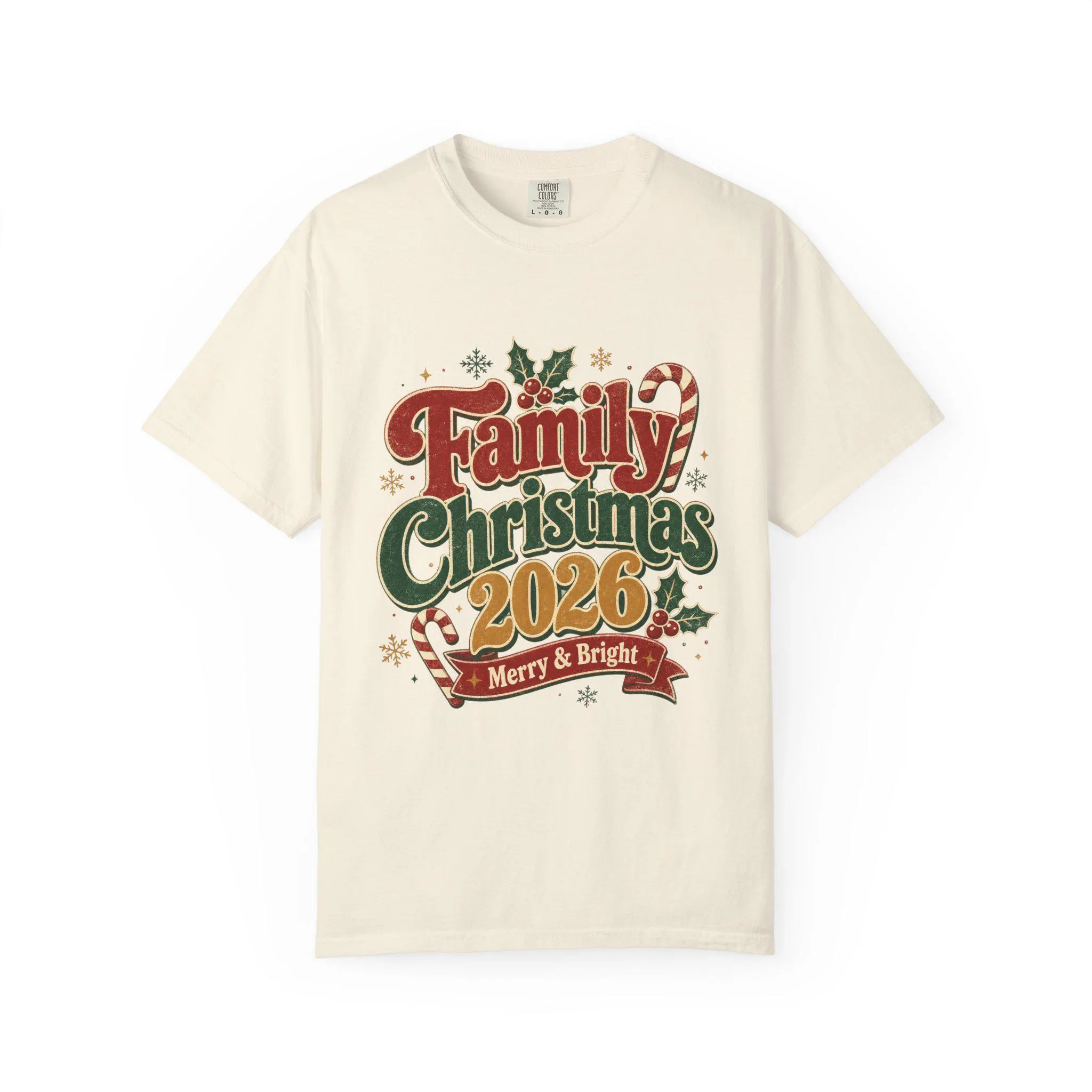 Family Christmas 2026 Shirt, Retro Holiday Tee, Comfort Colors 1717 (Garment-Dyed) - image 4