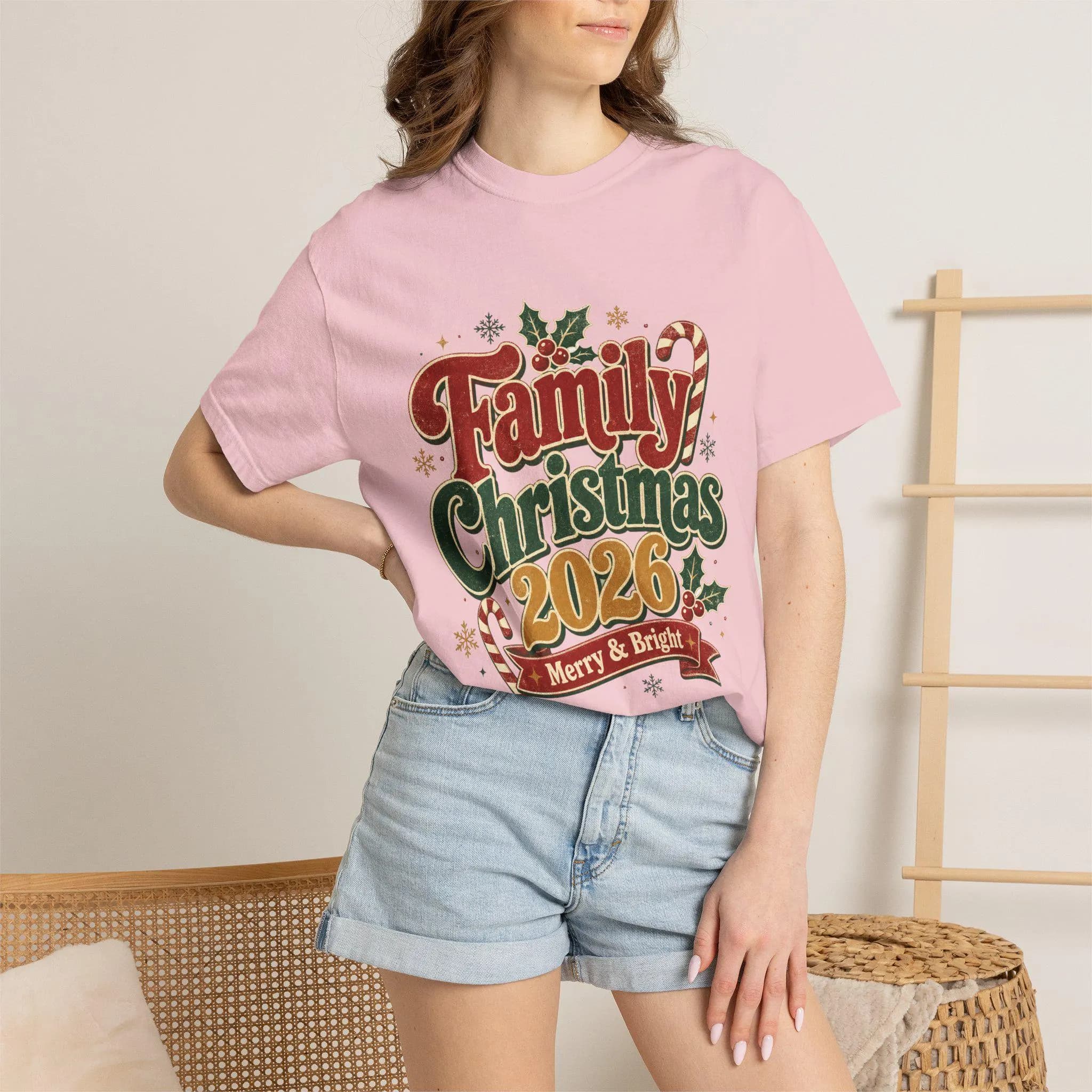 Family Christmas 2026 Shirt, Retro Holiday Tee, Comfort Colors 1717 (Garment-Dyed)